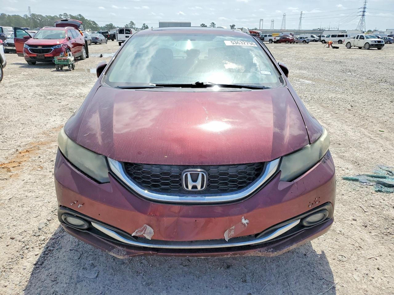 2015 Honda Civic Exl Burgundy vin: 19XFB2F93FE062188