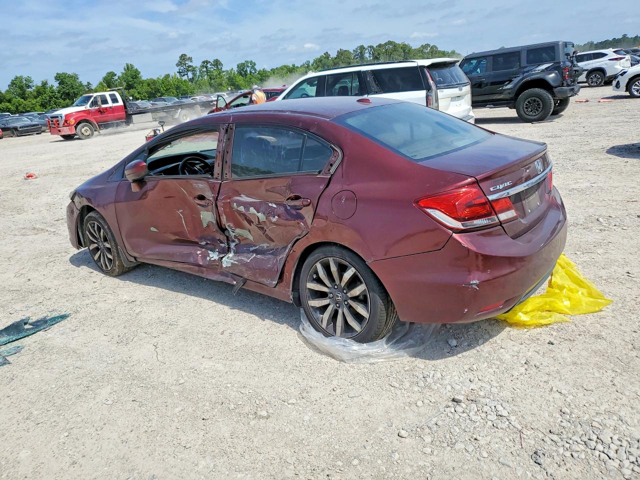 2015 Honda Civic Exl Burgundy vin: 19XFB2F93FE062188