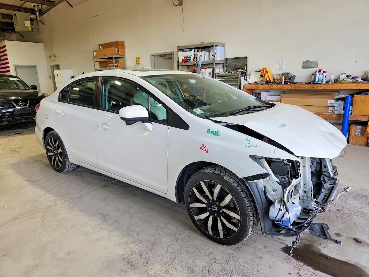 2015 Honda Civic Exl White vin: 19XFB2F93FE064460
