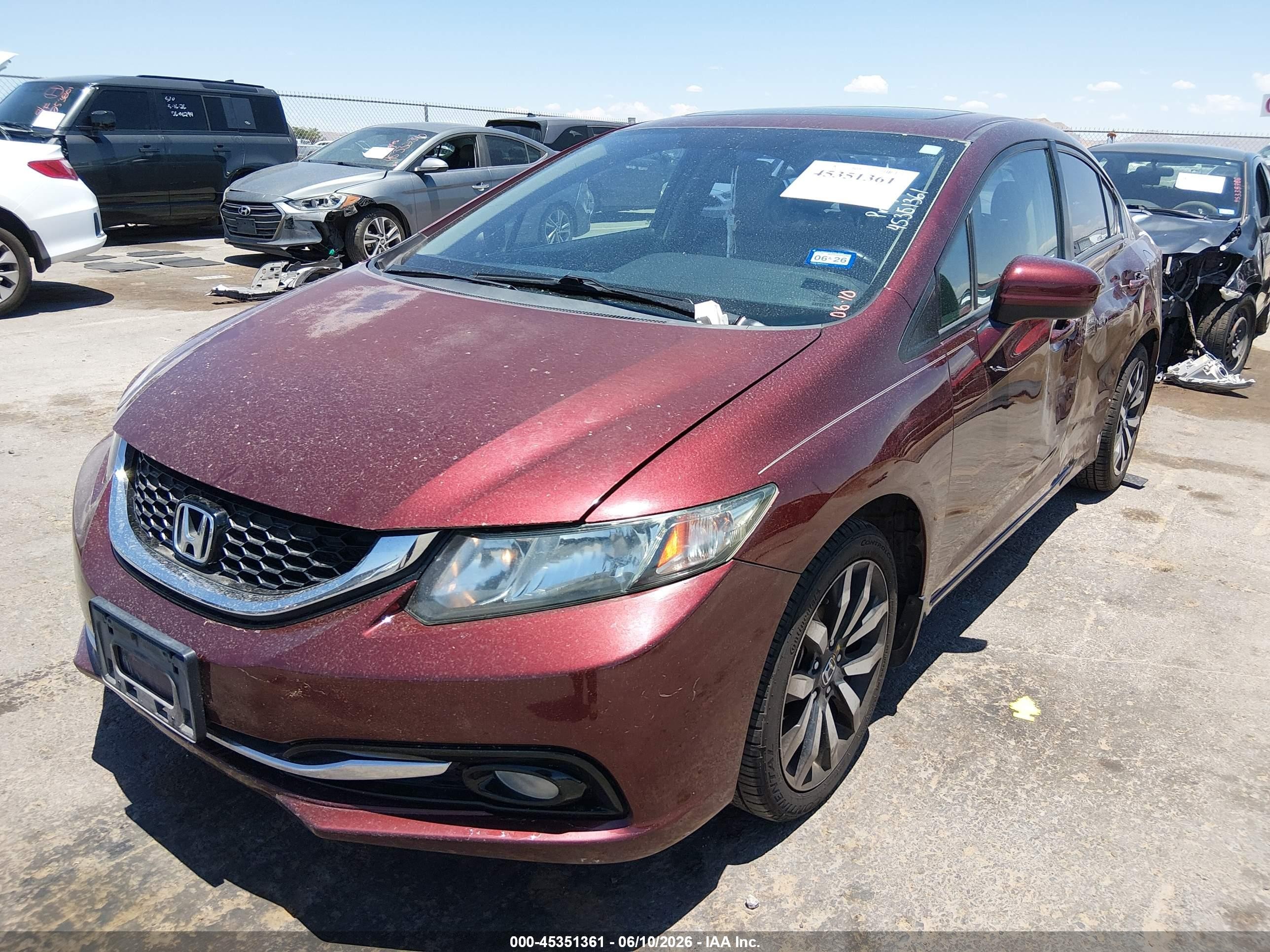 2015 Honda Civic Ex-l Maroon vin: 19XFB2F93FE078911