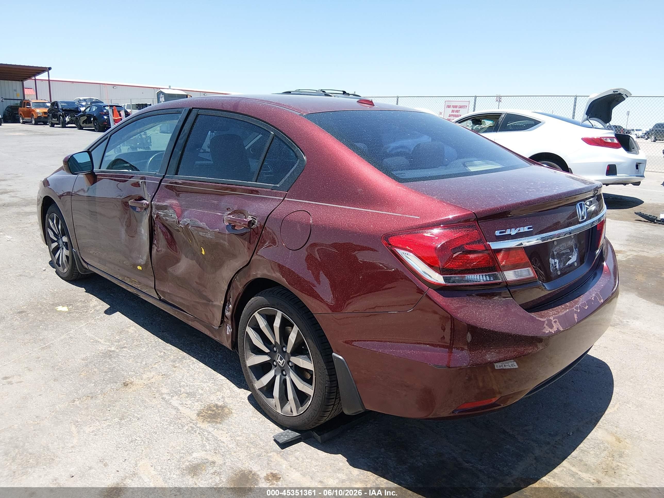 2015 Honda Civic Ex-l Maroon vin: 19XFB2F93FE078911
