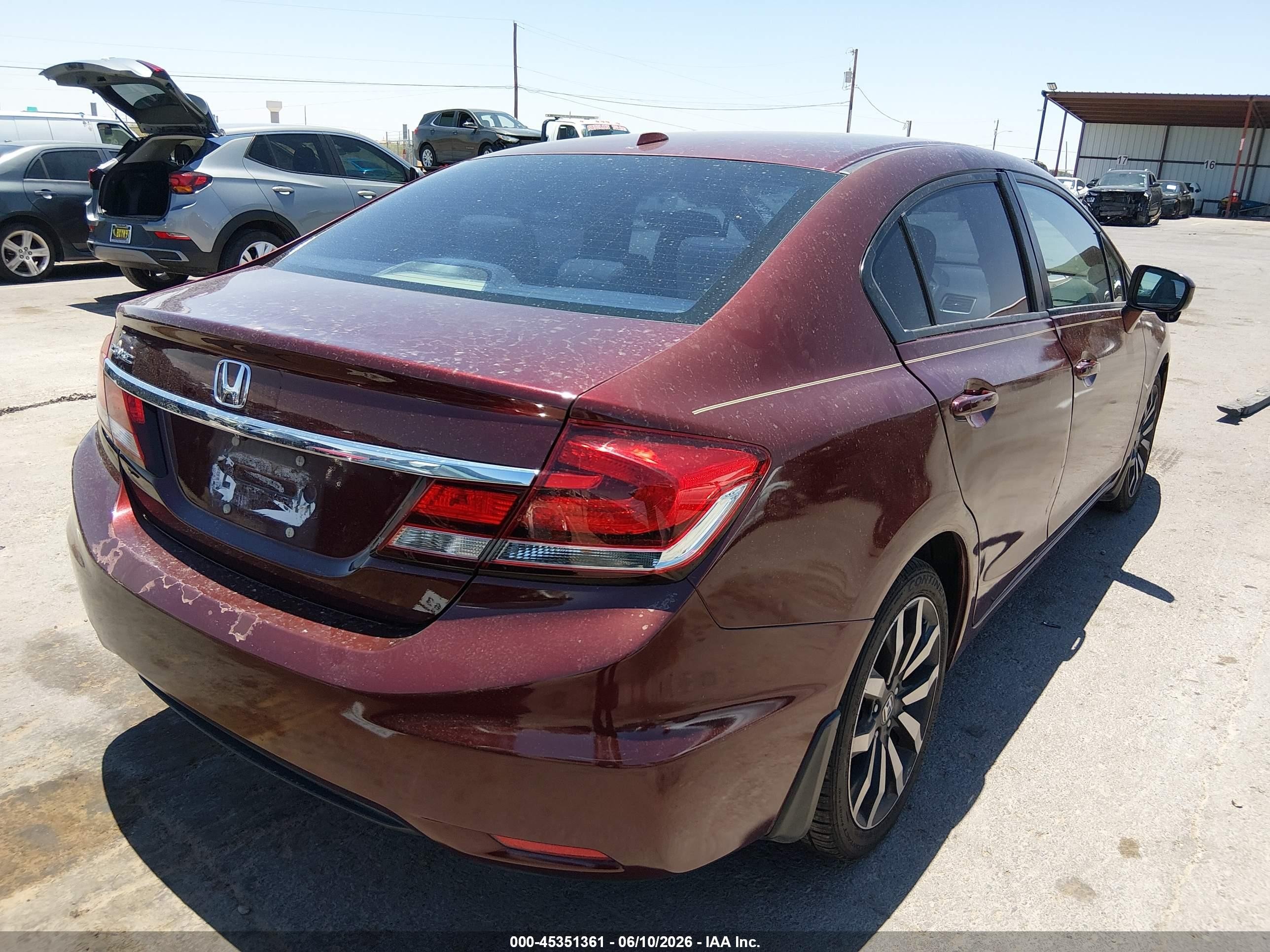 2015 Honda Civic Ex-l Maroon vin: 19XFB2F93FE078911