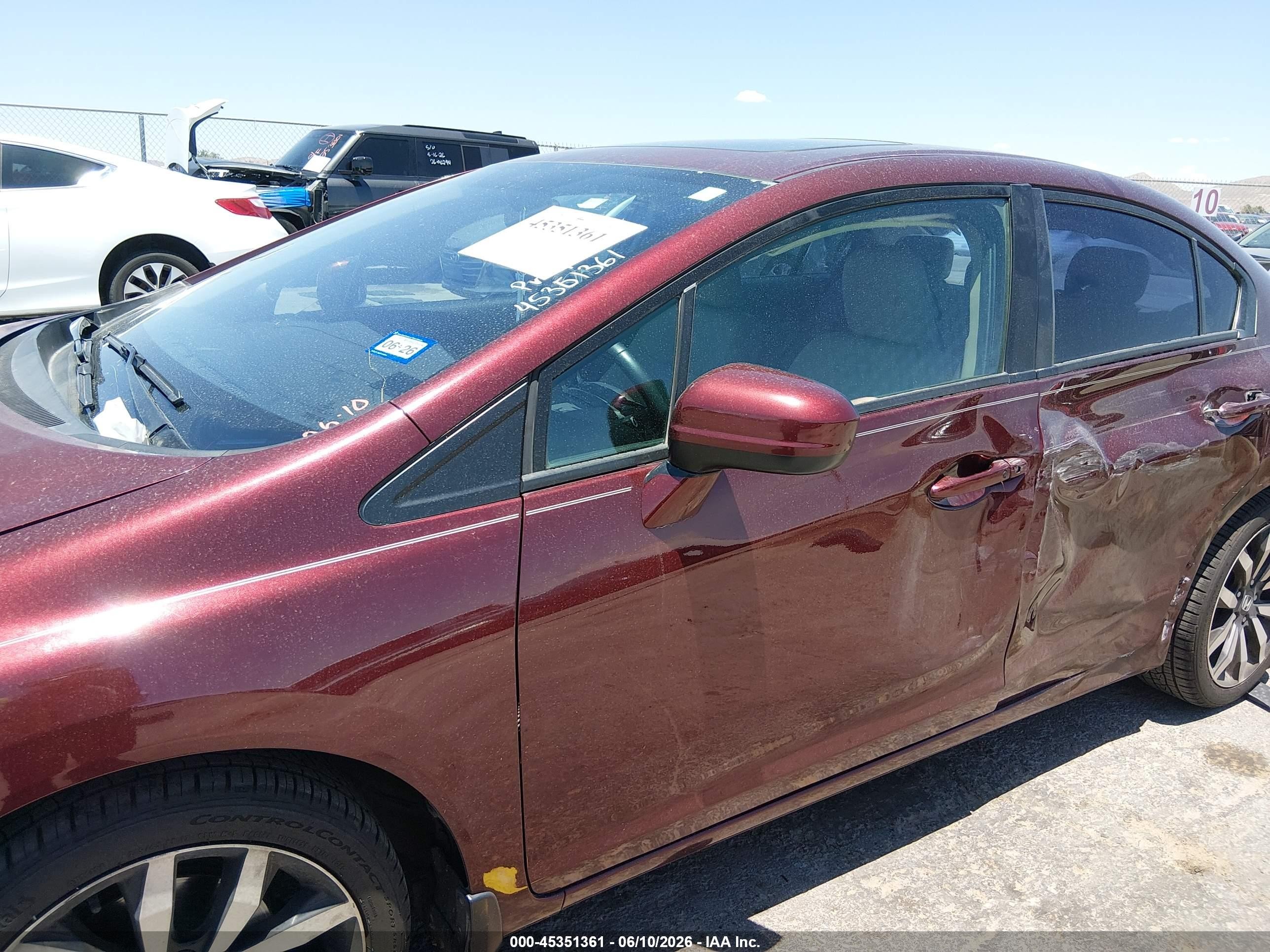 2015 Honda Civic Ex-l Maroon vin: 19XFB2F93FE078911
