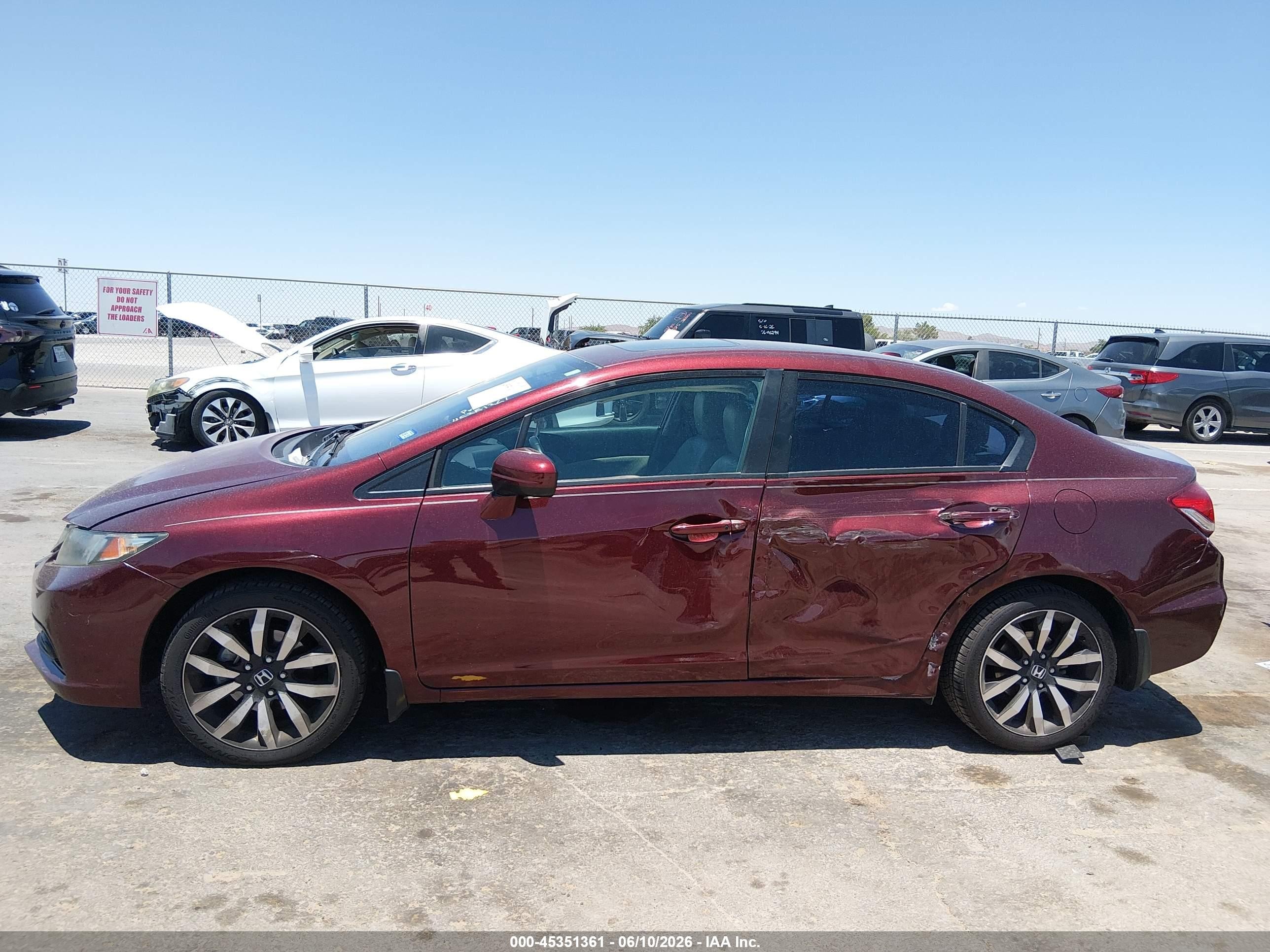2015 Honda Civic Ex-l Maroon vin: 19XFB2F93FE078911