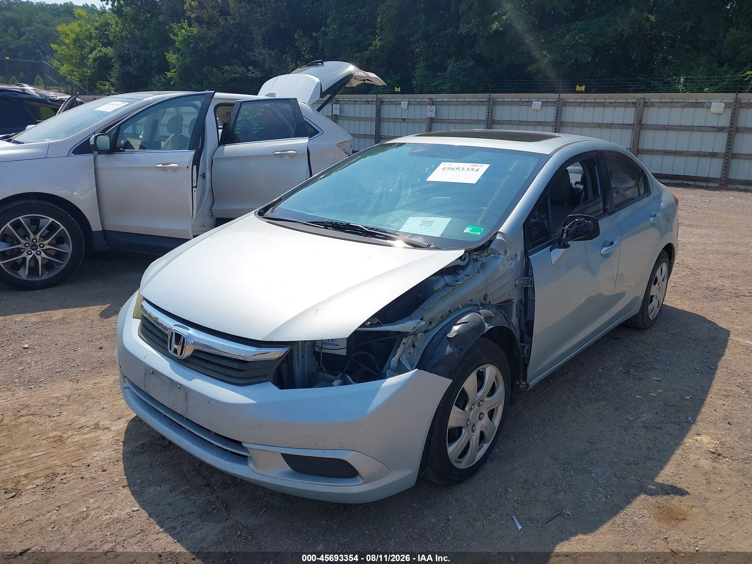 2012 Honda Civic Ex-l Light Blue vin: 19XFB2F94CE035318