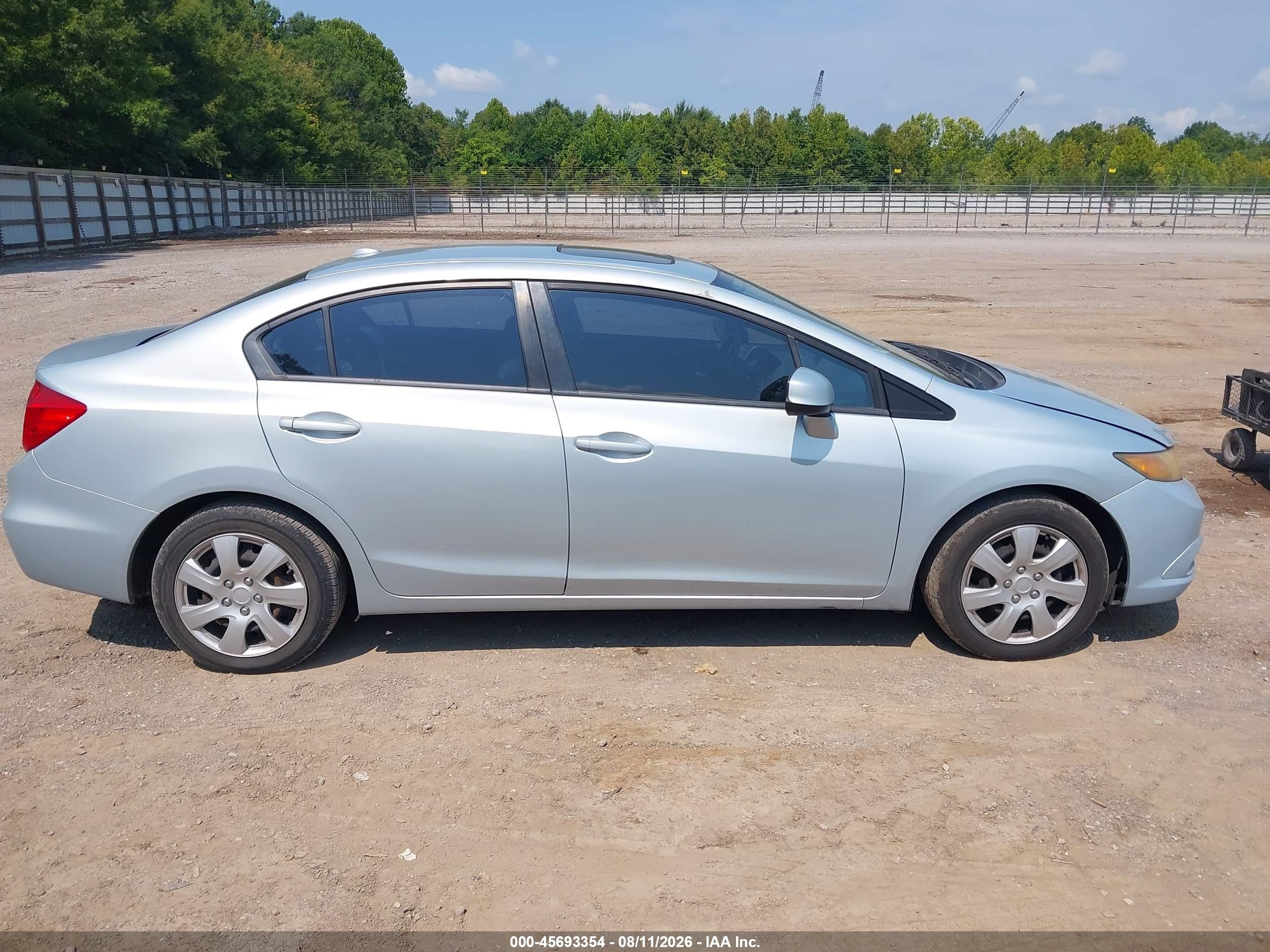 2012 Honda Civic Ex-l Light Blue vin: 19XFB2F94CE035318