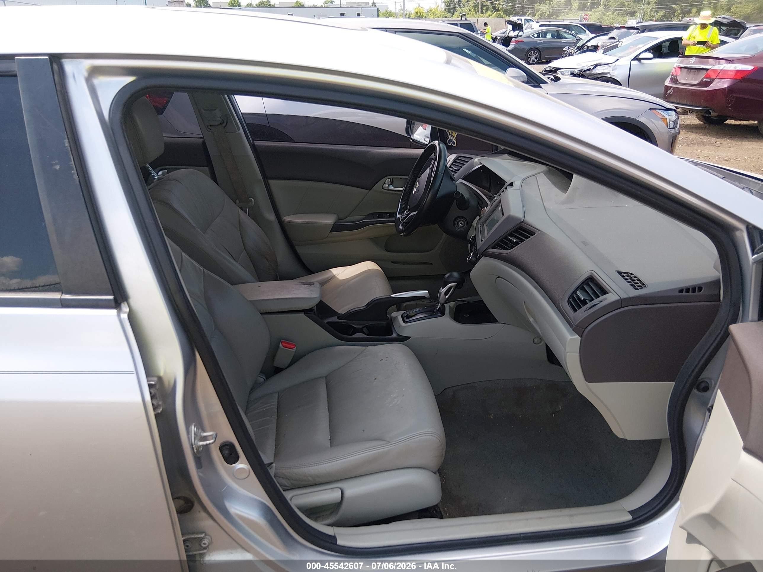 2012 Honda Civic Ex-l Gray vin: 19XFB2F94CE319984
