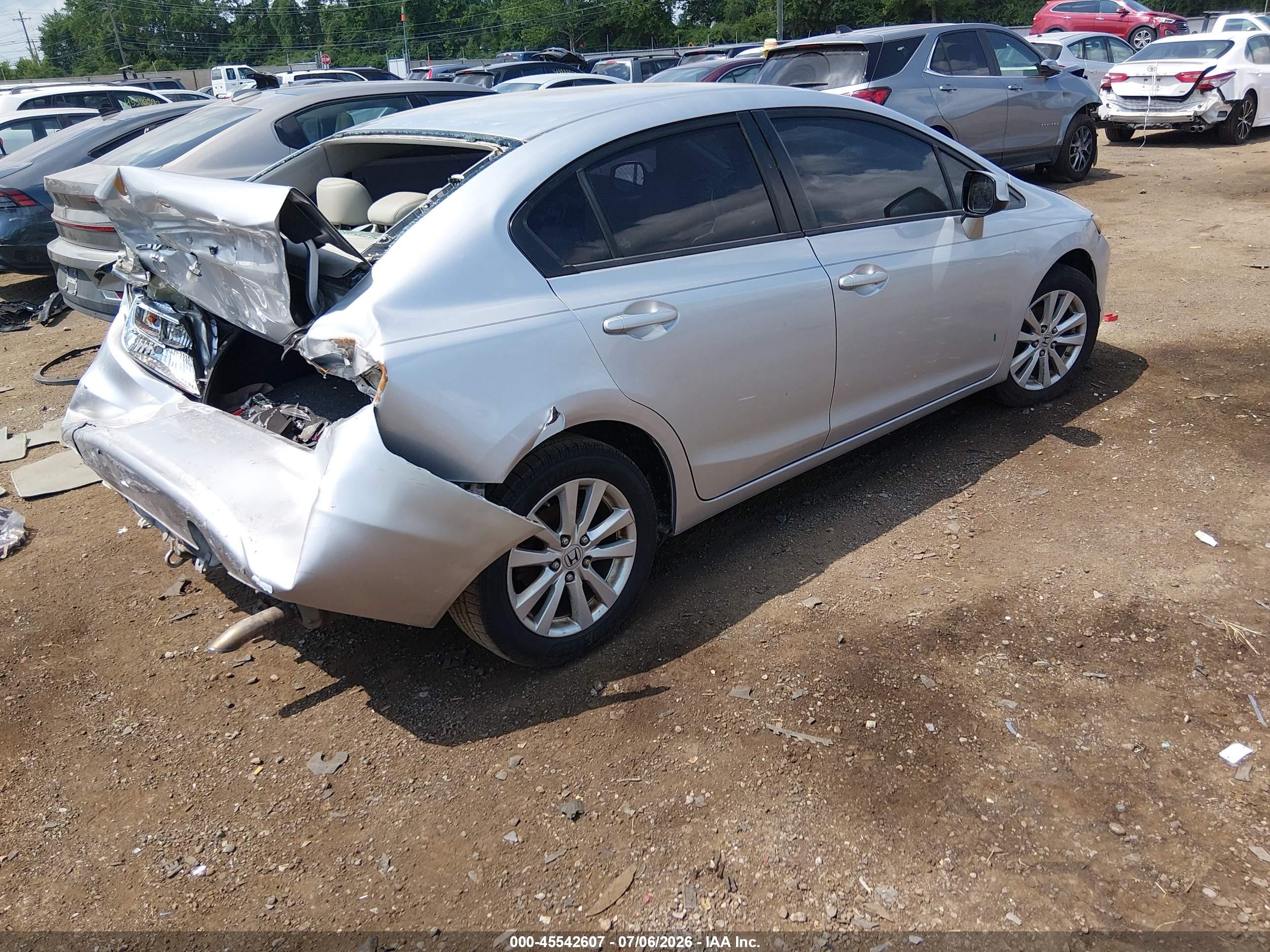 2012 Honda Civic Ex-l Gray vin: 19XFB2F94CE319984
