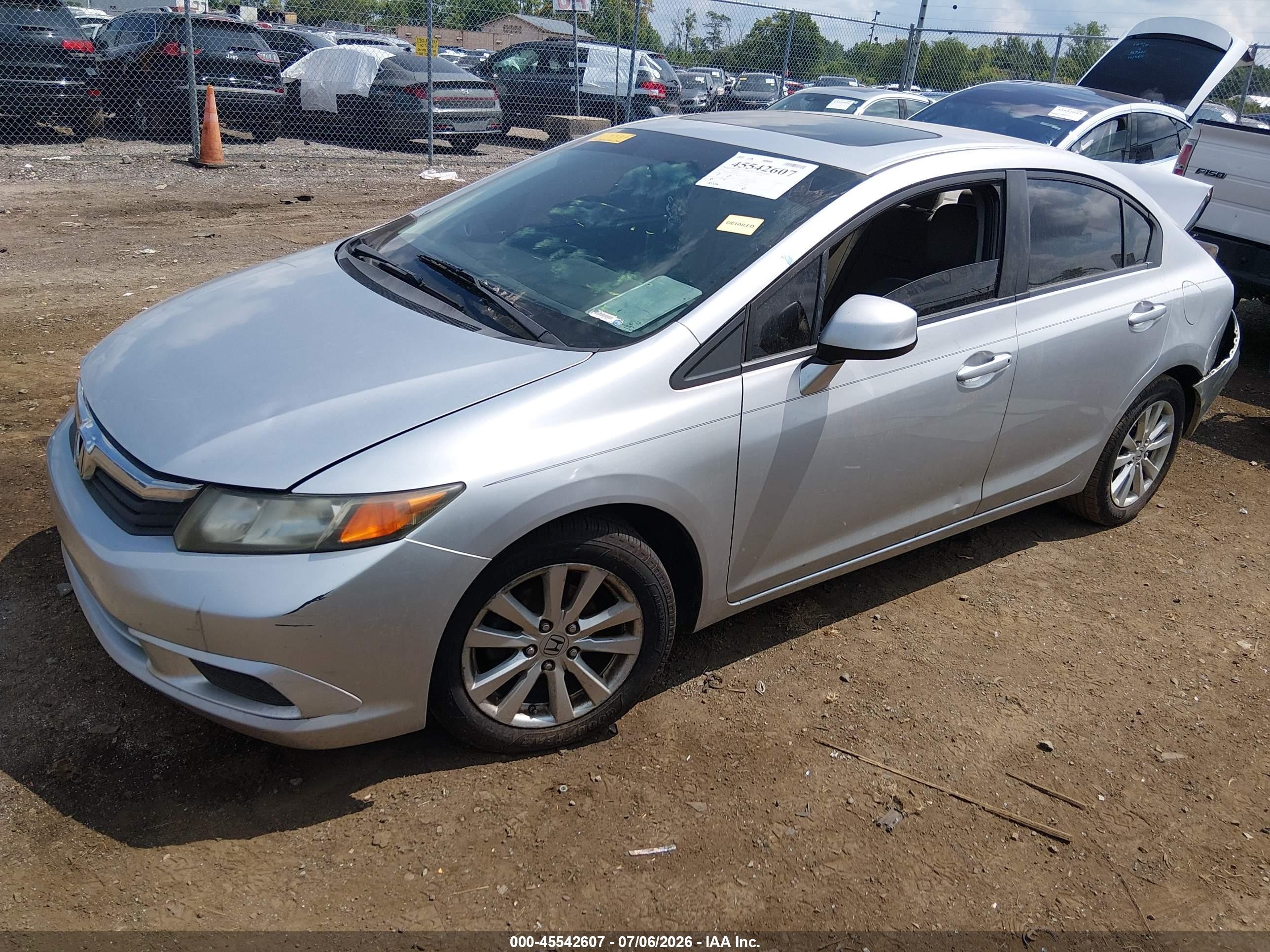 2012 Honda Civic Ex-l Gray vin: 19XFB2F94CE319984