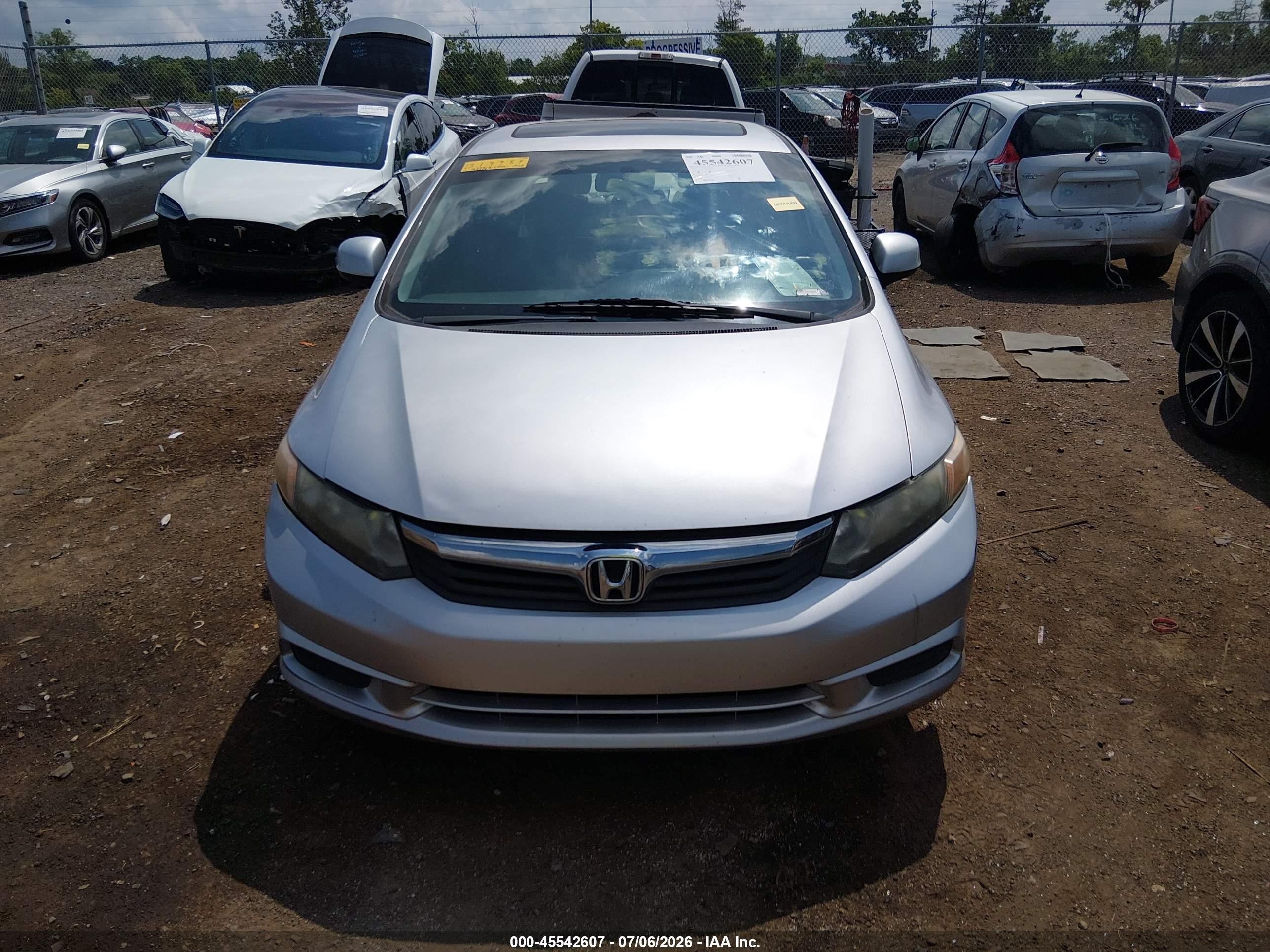 2012 Honda Civic Ex-l Gray vin: 19XFB2F94CE319984