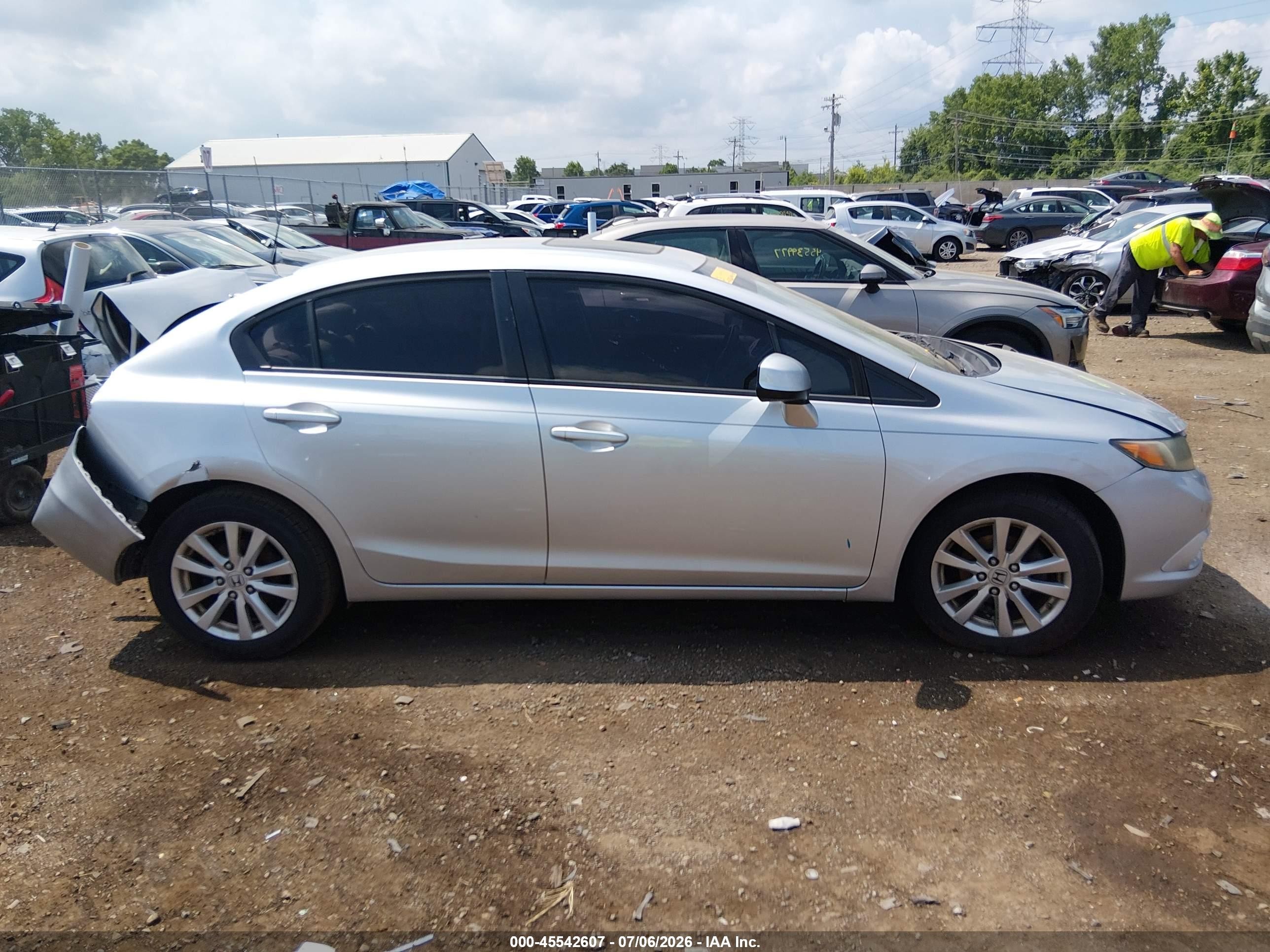 2012 Honda Civic Ex-l Gray vin: 19XFB2F94CE319984