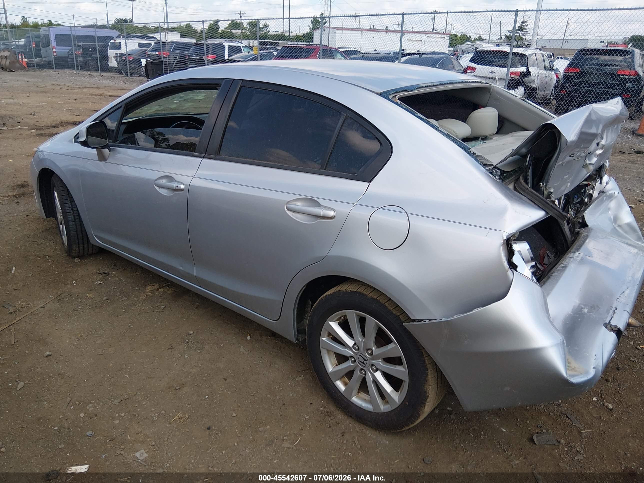 2012 Honda Civic Ex-l Gray vin: 19XFB2F94CE319984