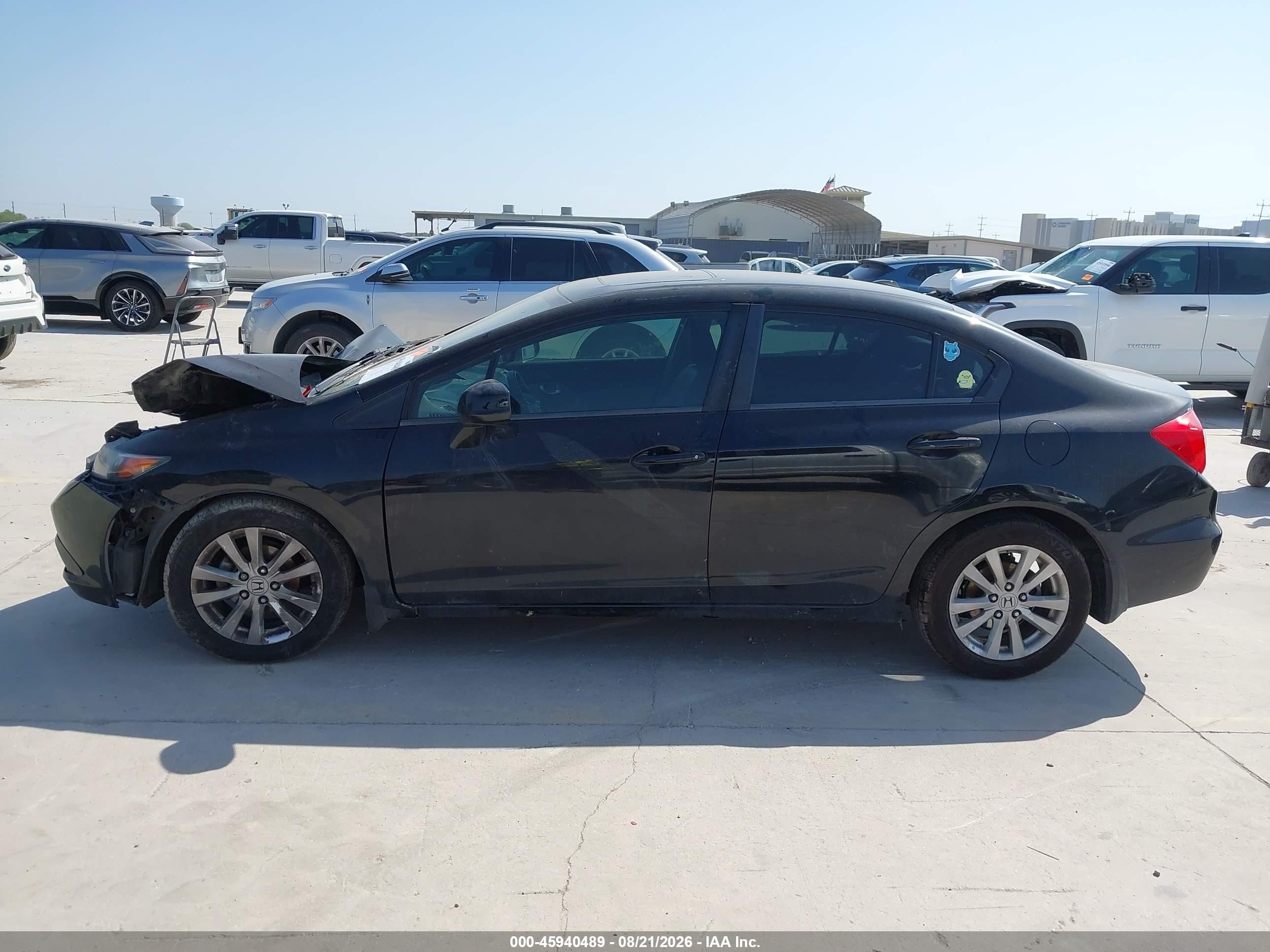 2012 Honda Civic Ex-l Black vin: 19XFB2F94CE347932