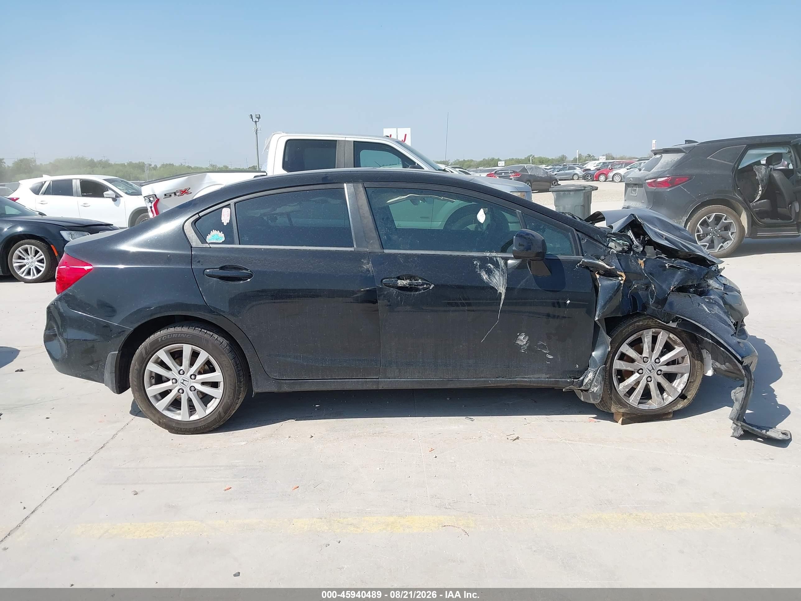 2012 Honda Civic Ex-l Black vin: 19XFB2F94CE347932