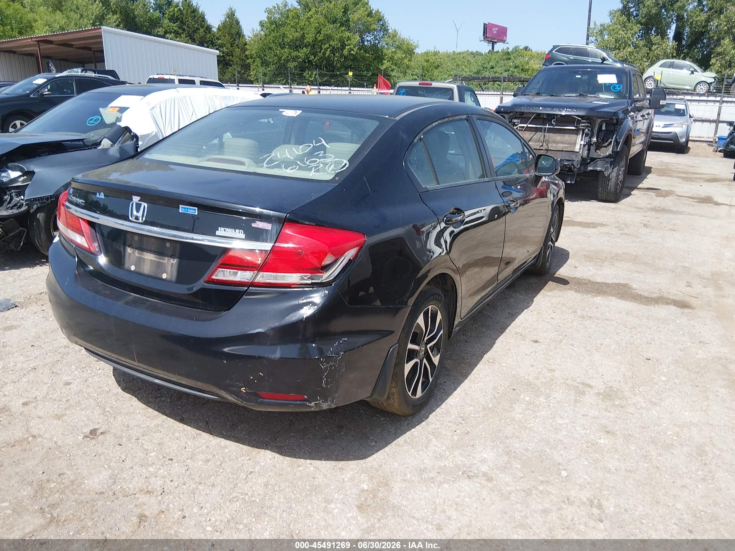 2013 Honda Civic Ex-l Black vin: 19XFB2F94DE023350