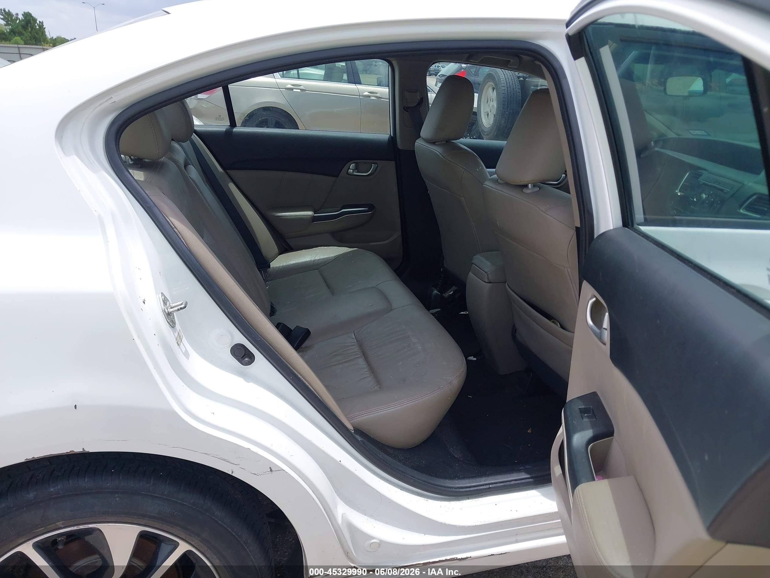 2013 Honda Civic Ex-l White vin: 19XFB2F94DE055098