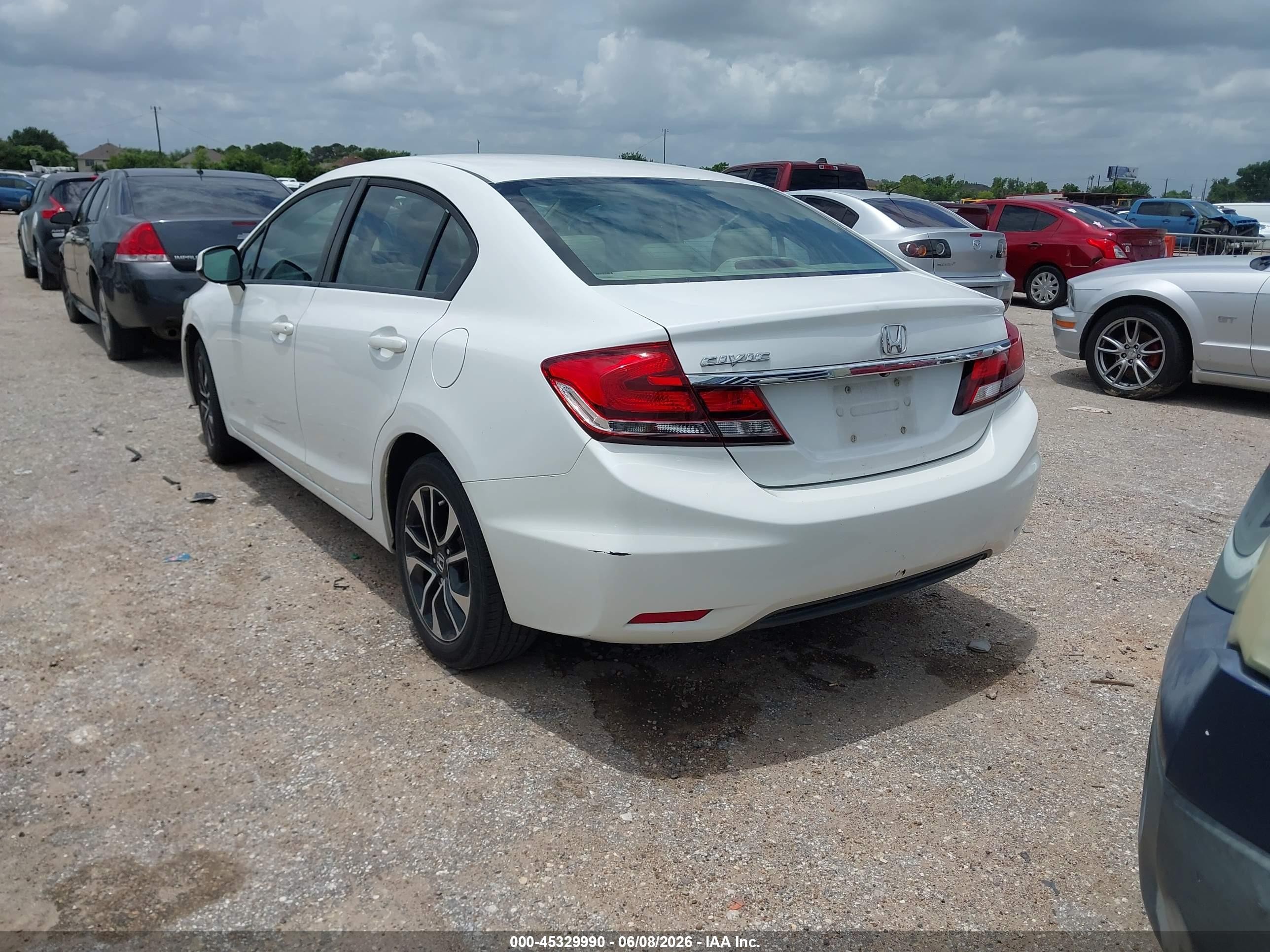2013 Honda Civic Ex-l White vin: 19XFB2F94DE055098