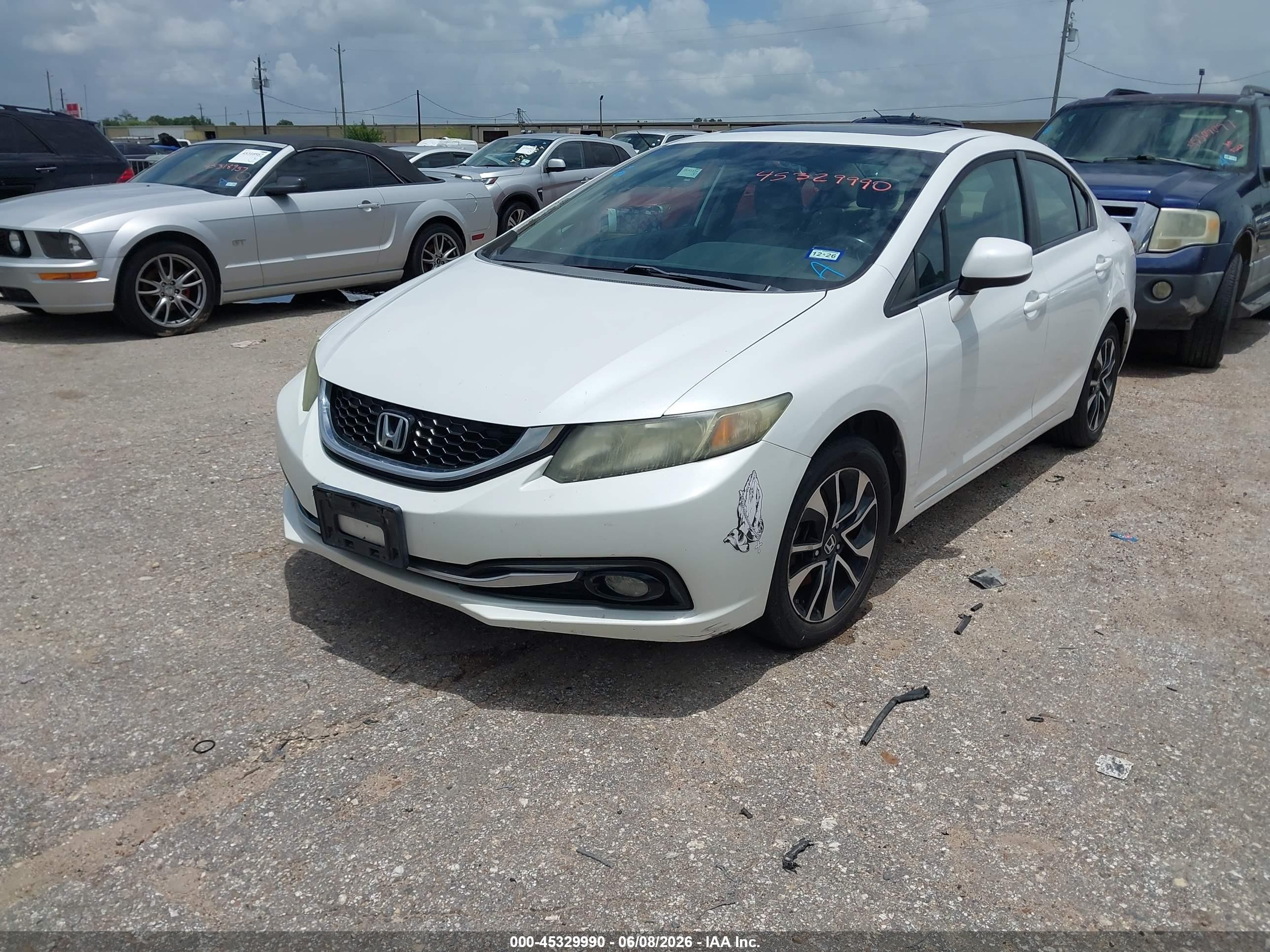 2013 Honda Civic Ex-l White vin: 19XFB2F94DE055098
