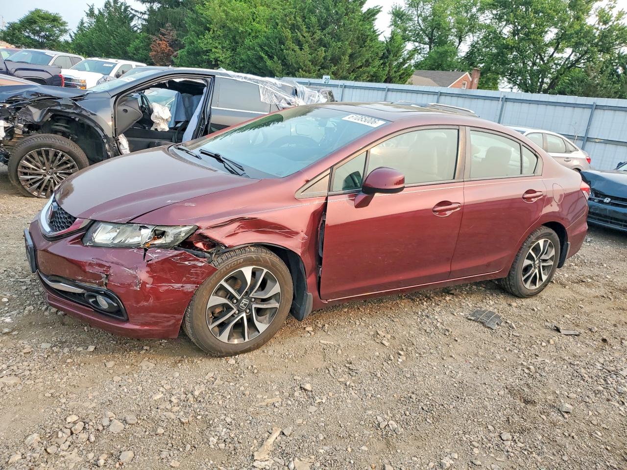 2013 Honda Civic Exl Maroon vin: 19XFB2F94DE200141