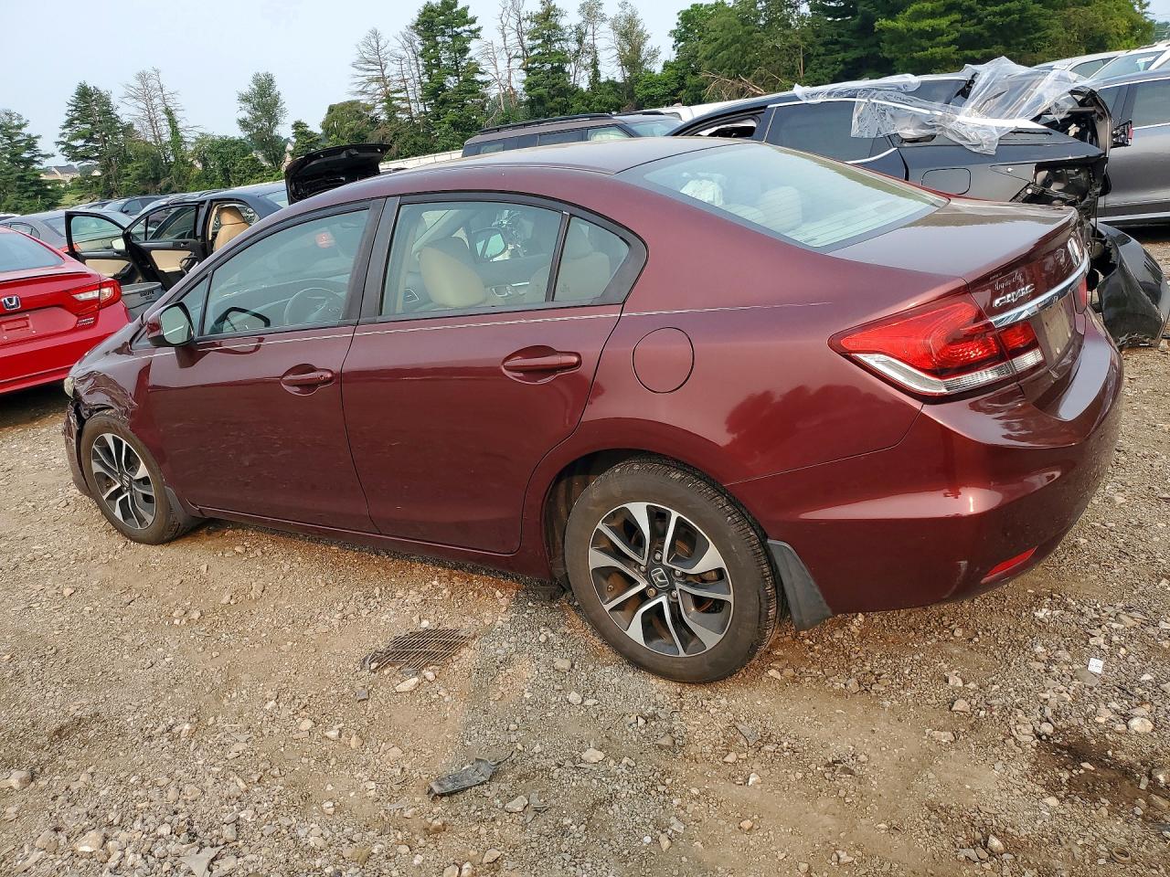 2013 Honda Civic Exl Maroon vin: 19XFB2F94DE200141
