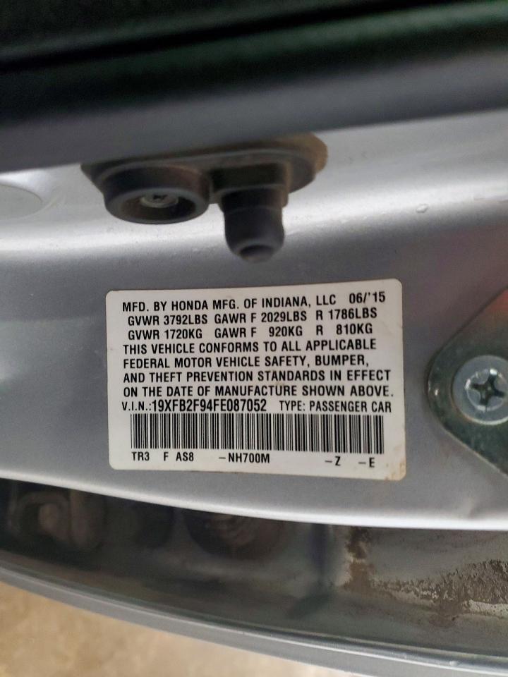 2015 Honda Civic Exl Silver vin: 19XFB2F94FE087052