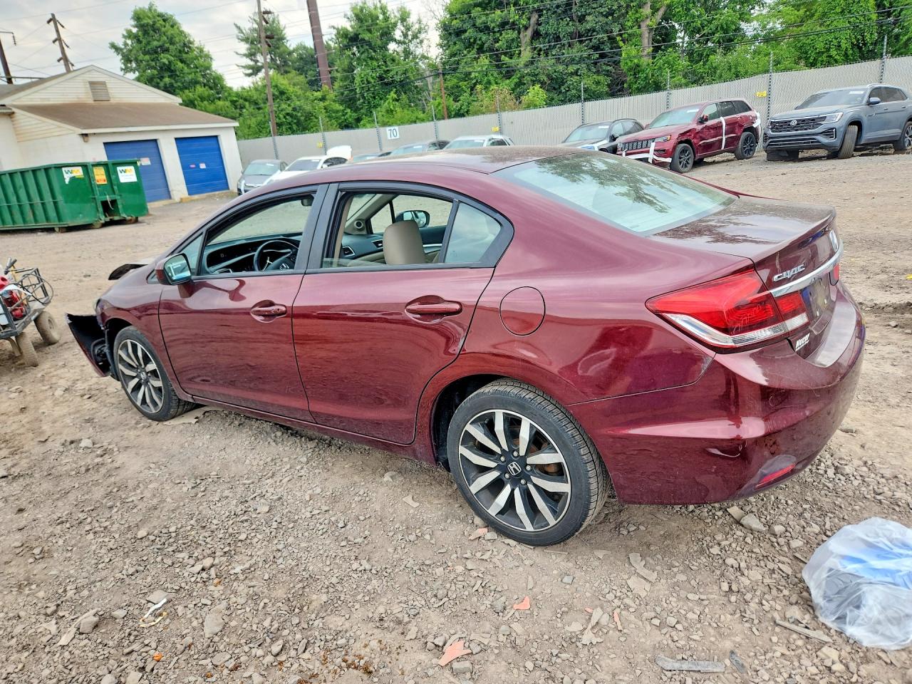 2015 Honda Civic Exl Burgundy vin: 19XFB2F94FE239587