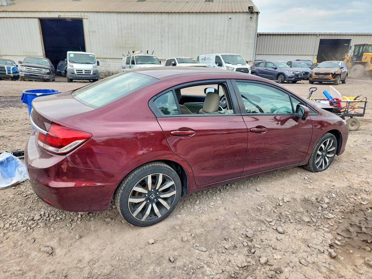 2015 Honda Civic Exl Burgundy vin: 19XFB2F94FE239587