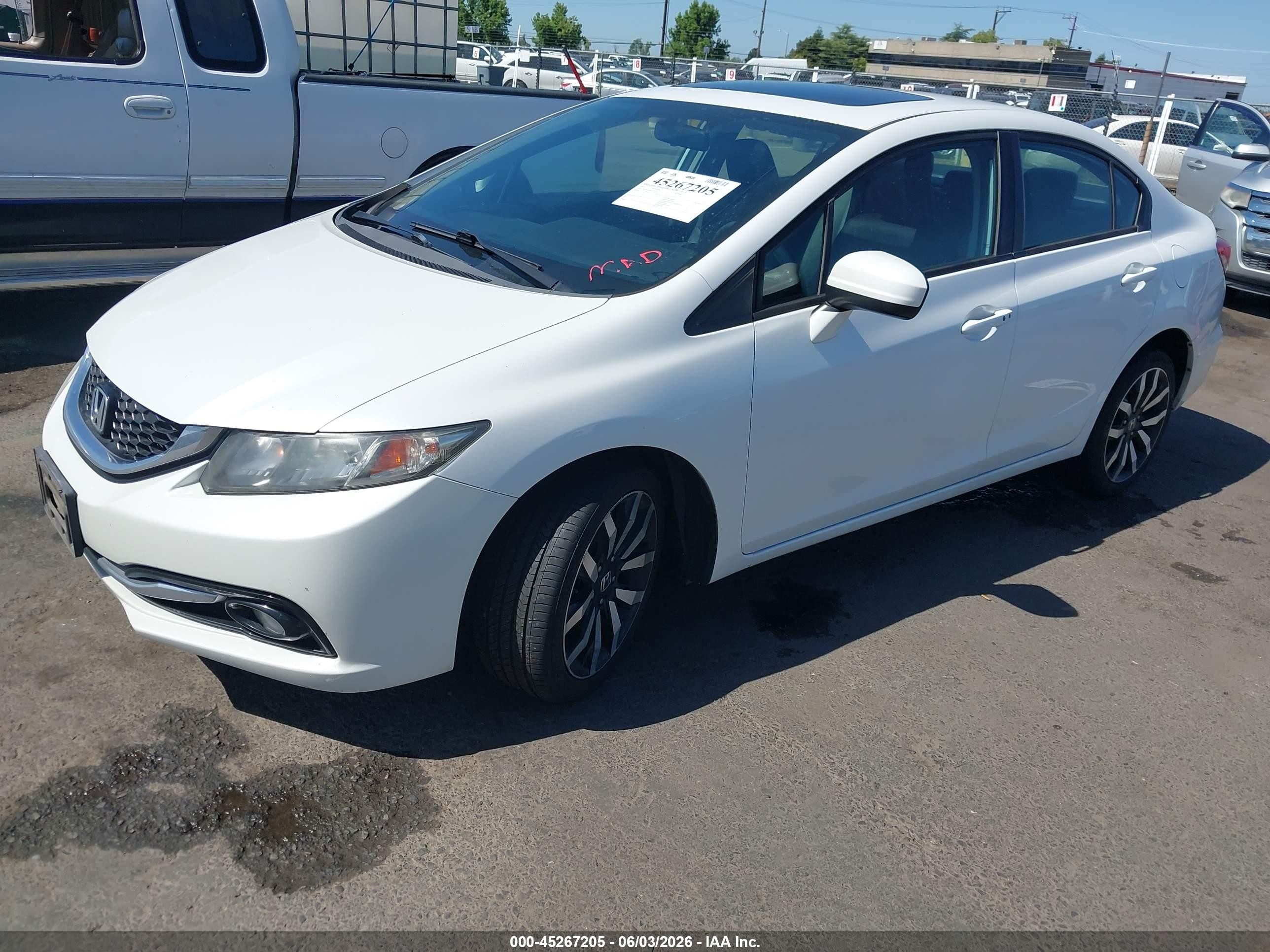 2015 Honda Civic Ex-l White vin: 19XFB2F94FE270774