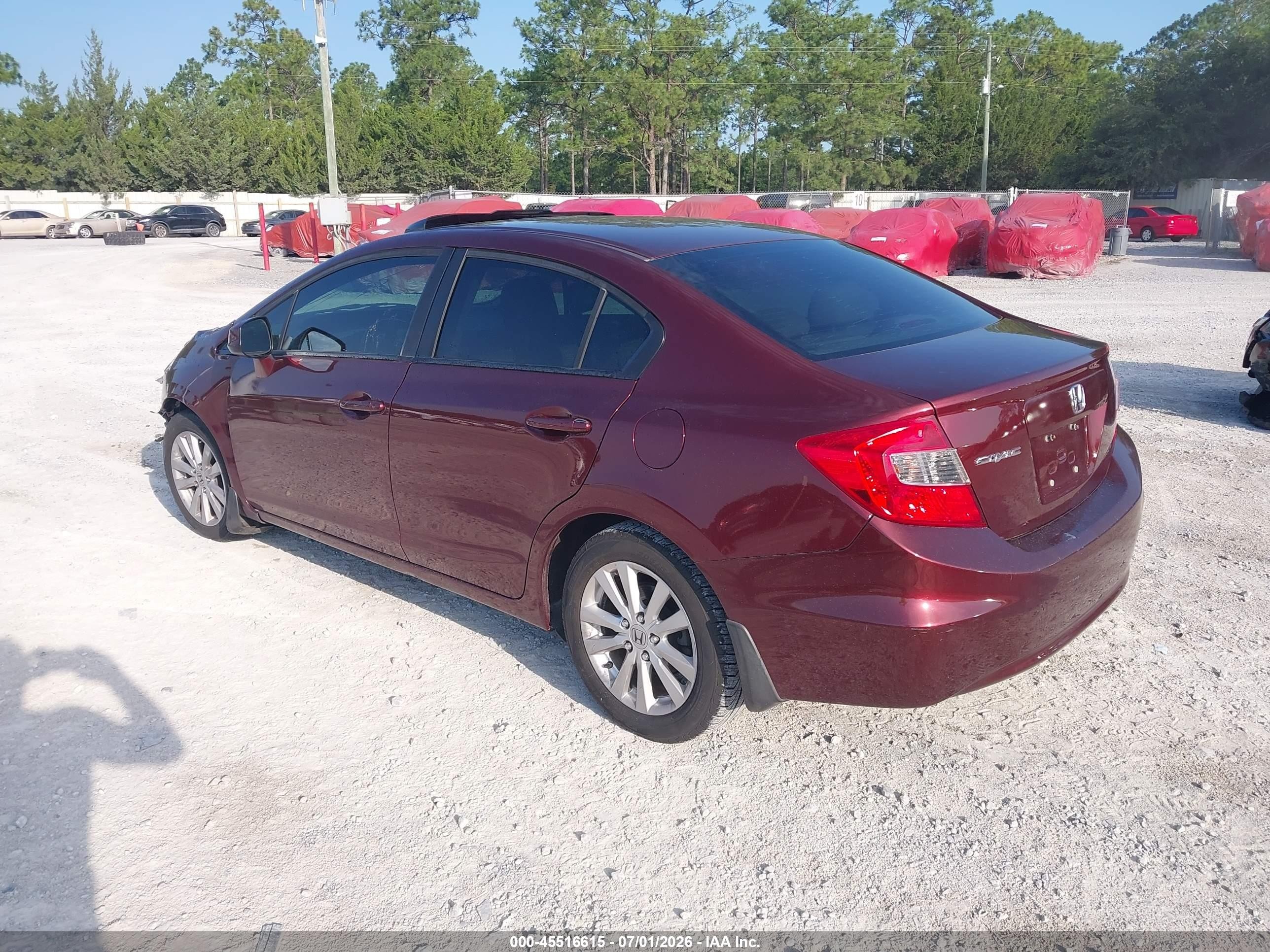 2012 Honda Civic Ex-l Maroon vin: 19XFB2F95CE030600