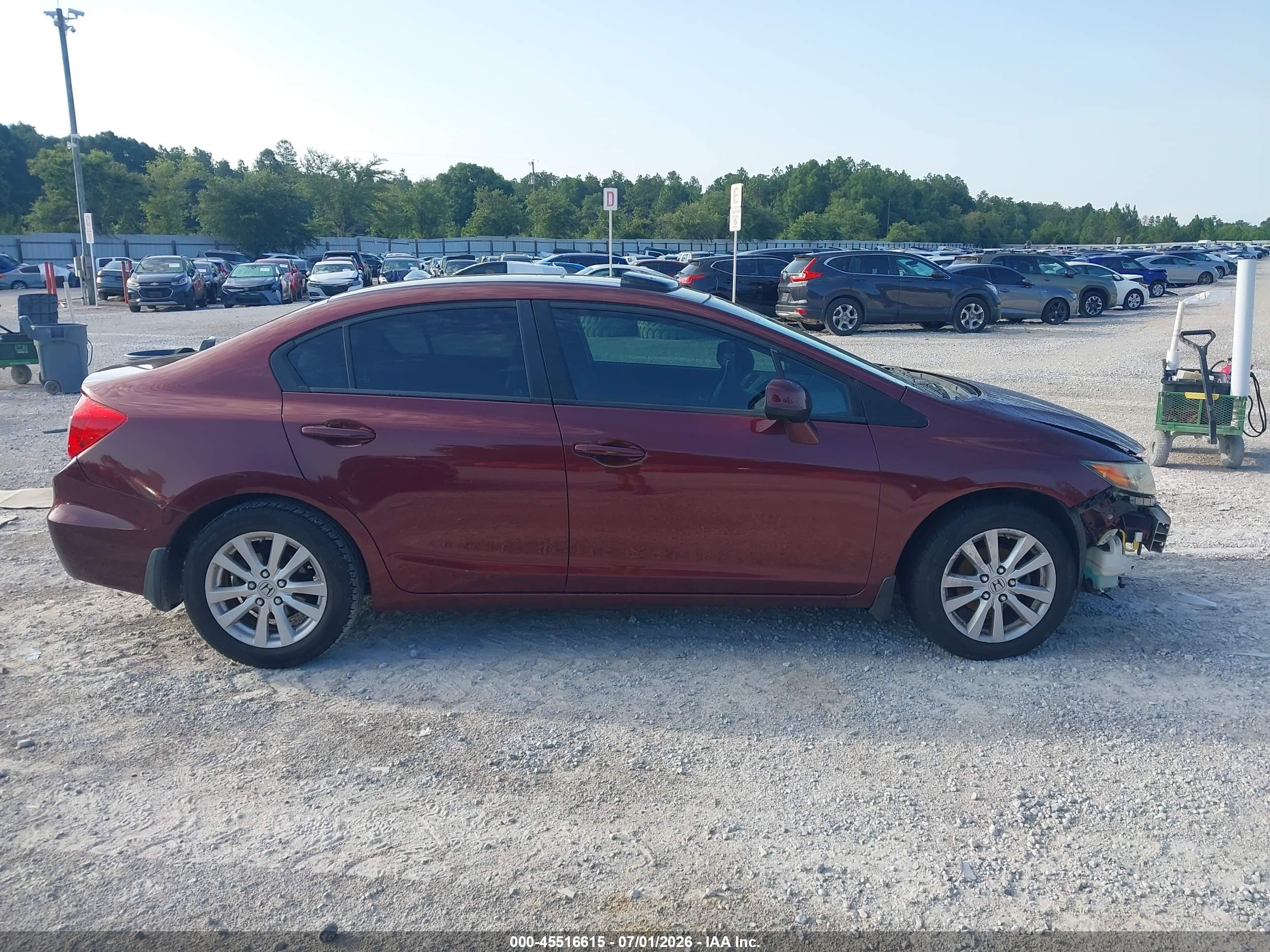 2012 Honda Civic Ex-l Maroon vin: 19XFB2F95CE030600