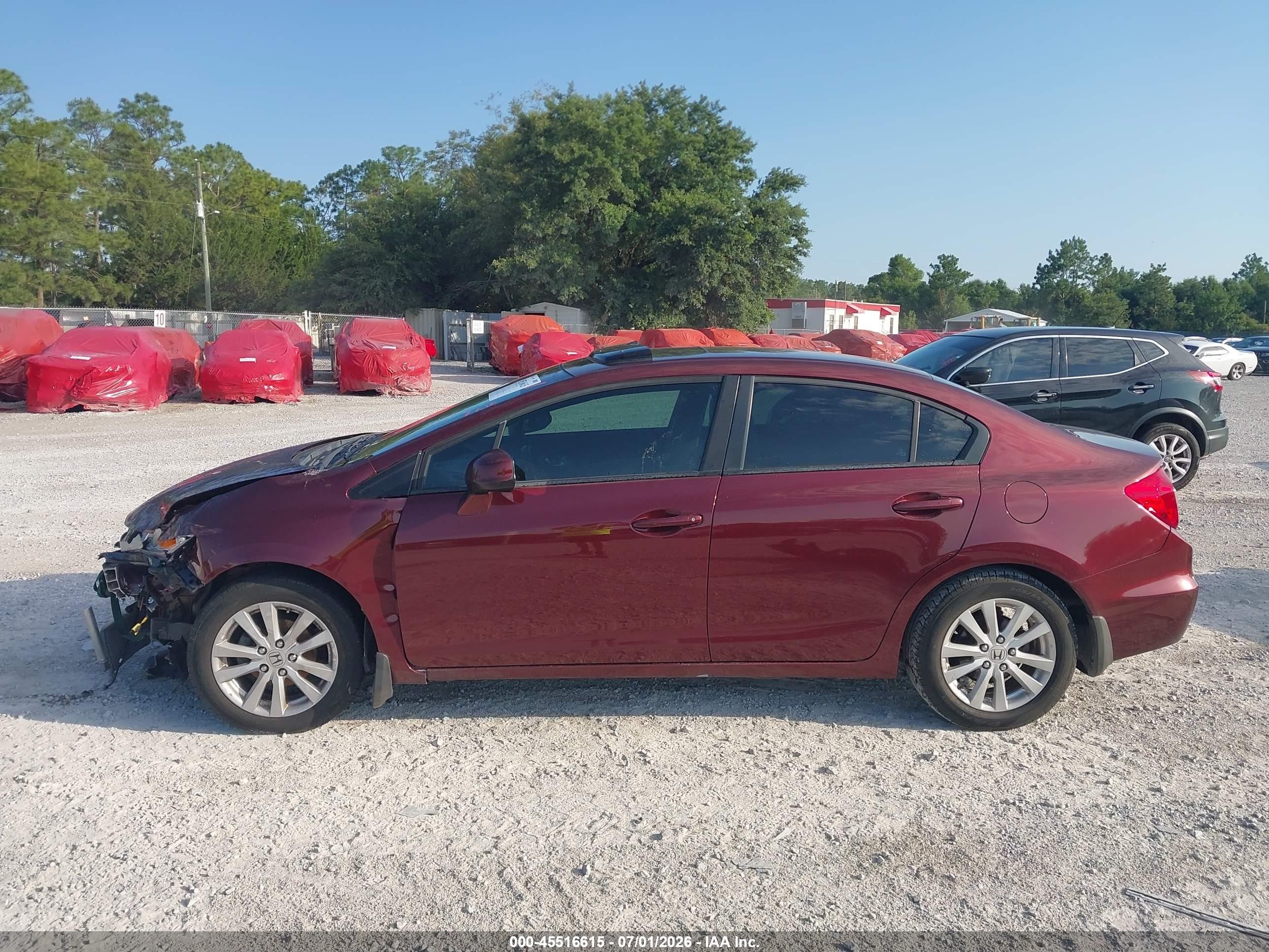 2012 Honda Civic Ex-l Maroon vin: 19XFB2F95CE030600