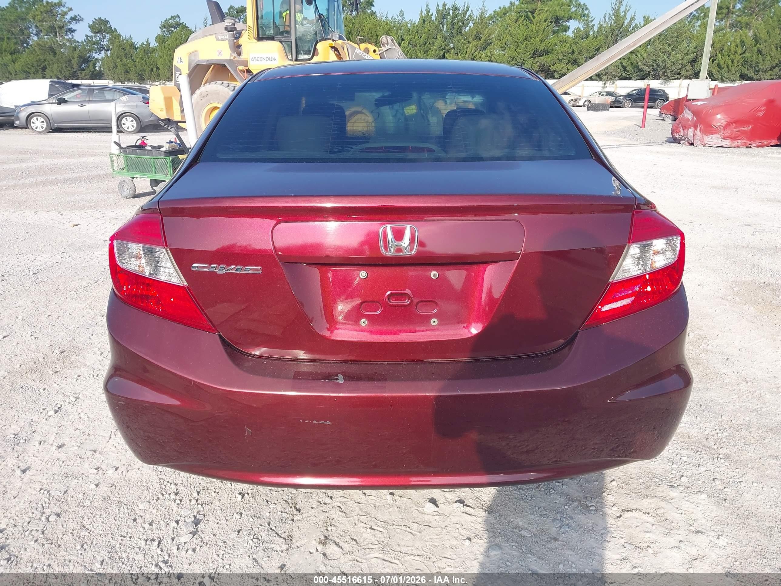 2012 Honda Civic Ex-l Maroon vin: 19XFB2F95CE030600