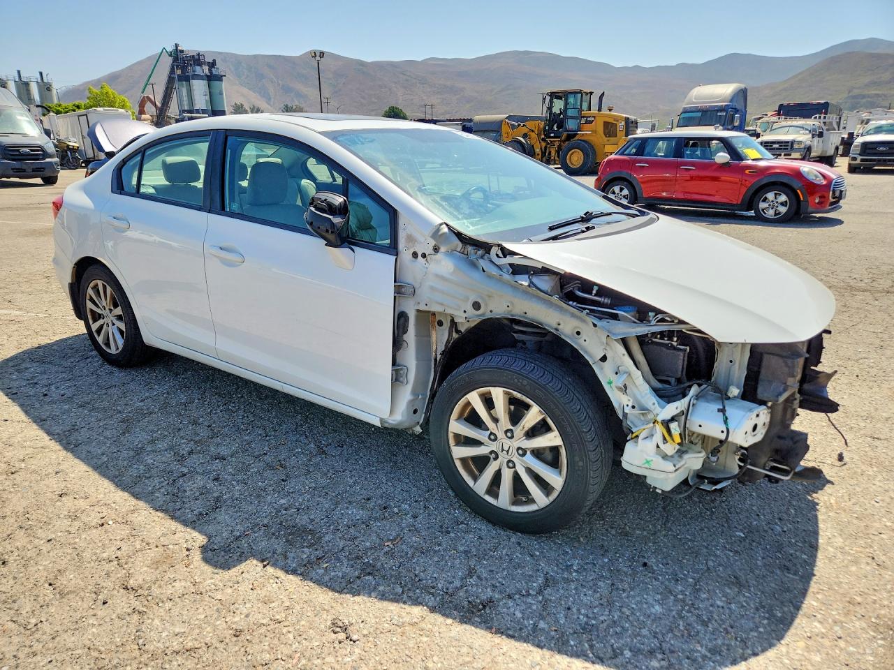 2012 Honda Civic Exl White vin: 19XFB2F95CE300151
