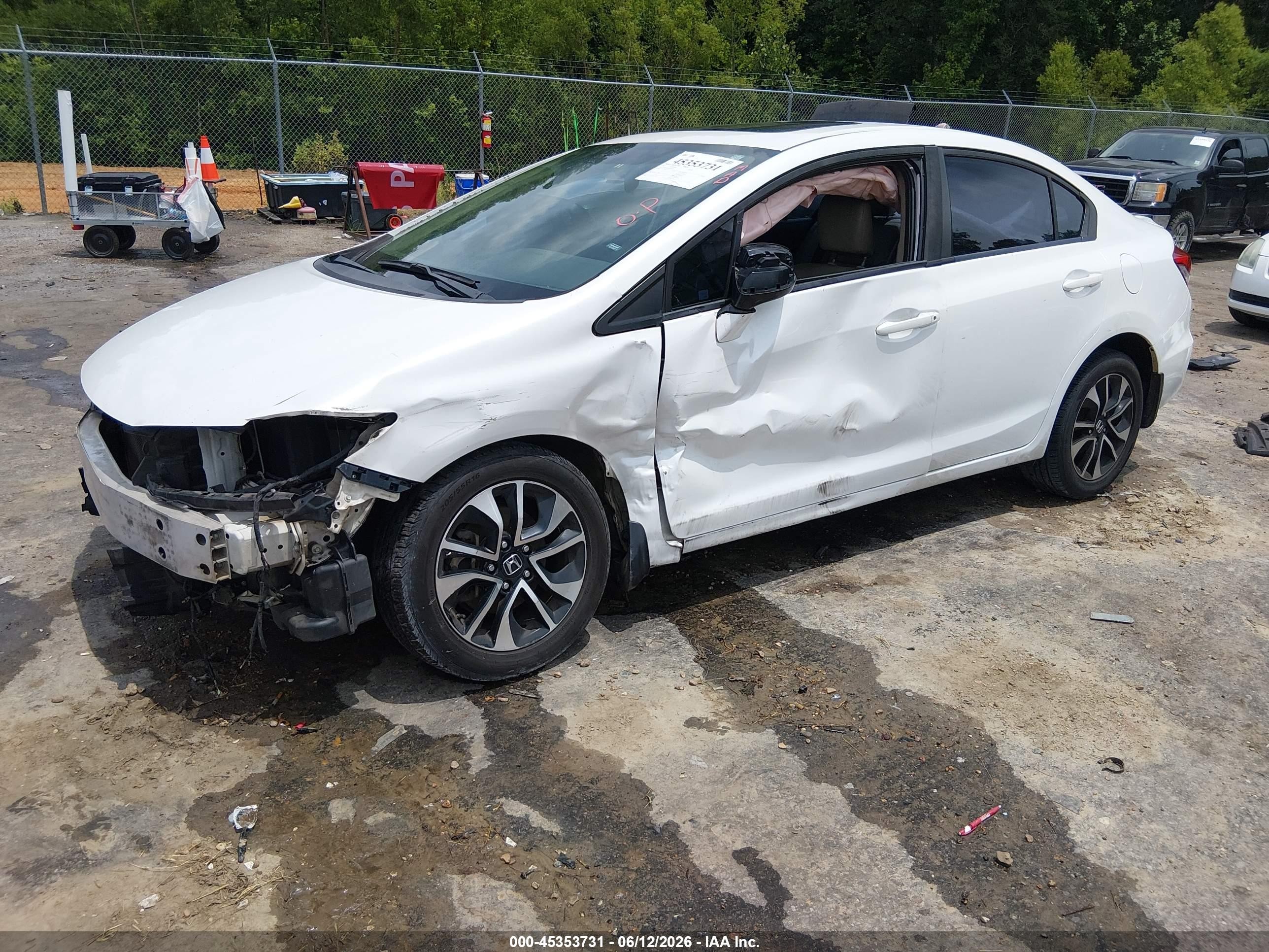 2013 Honda Civic Ex-l White vin: 19XFB2F95DE062836