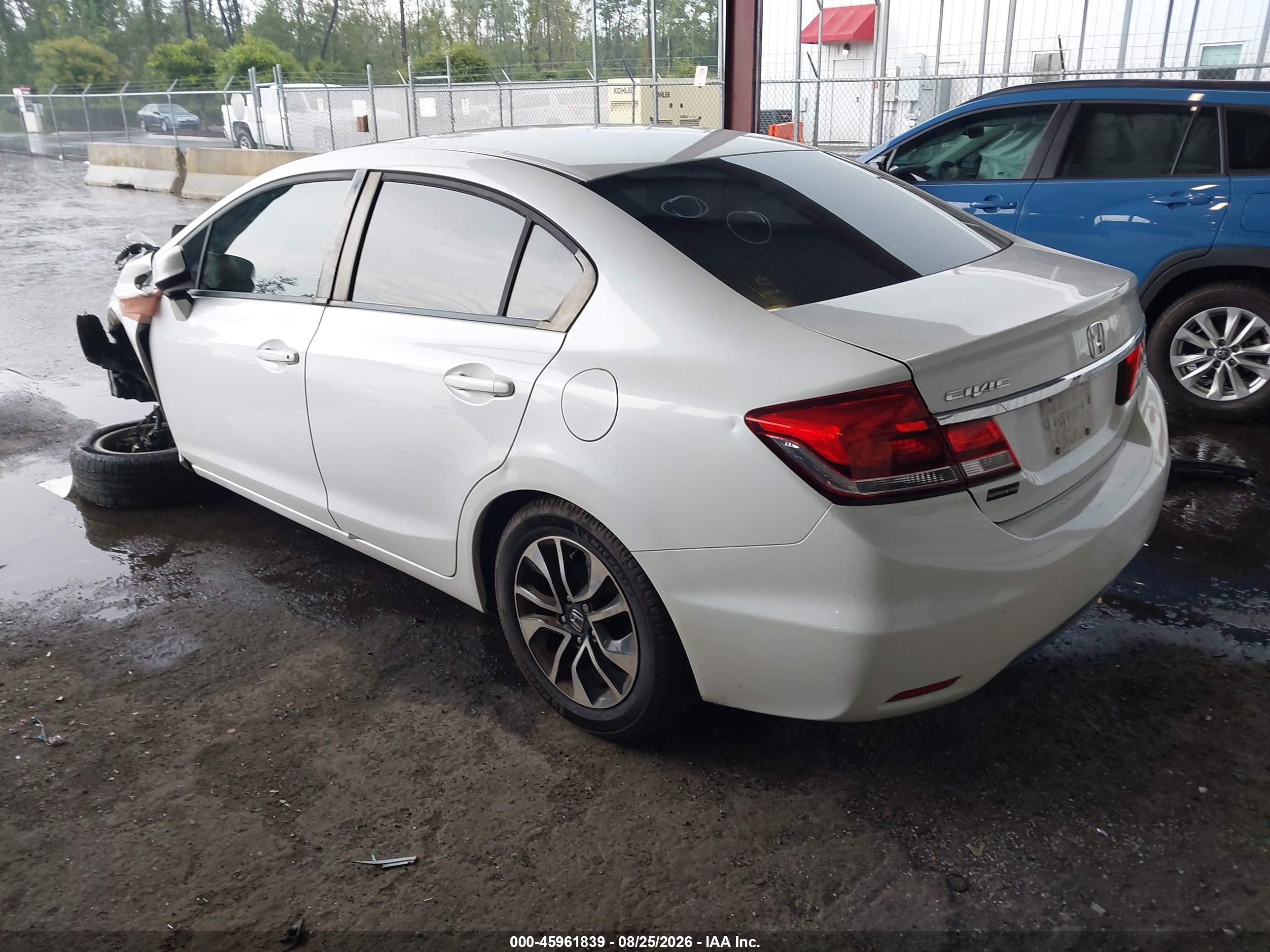 2013 Honda Civic Ex-l White vin: 19XFB2F95DE071326