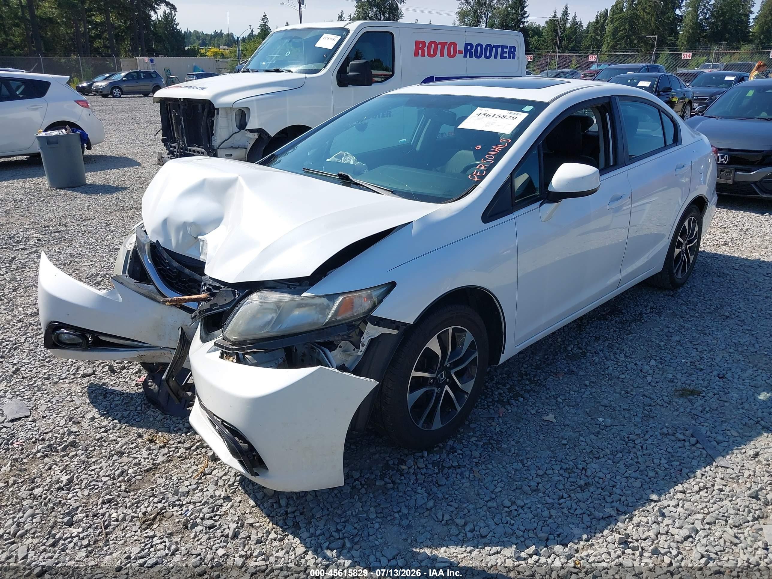 2013 Honda Civic Ex-l Белый vin: 19XFB2F95DE242494