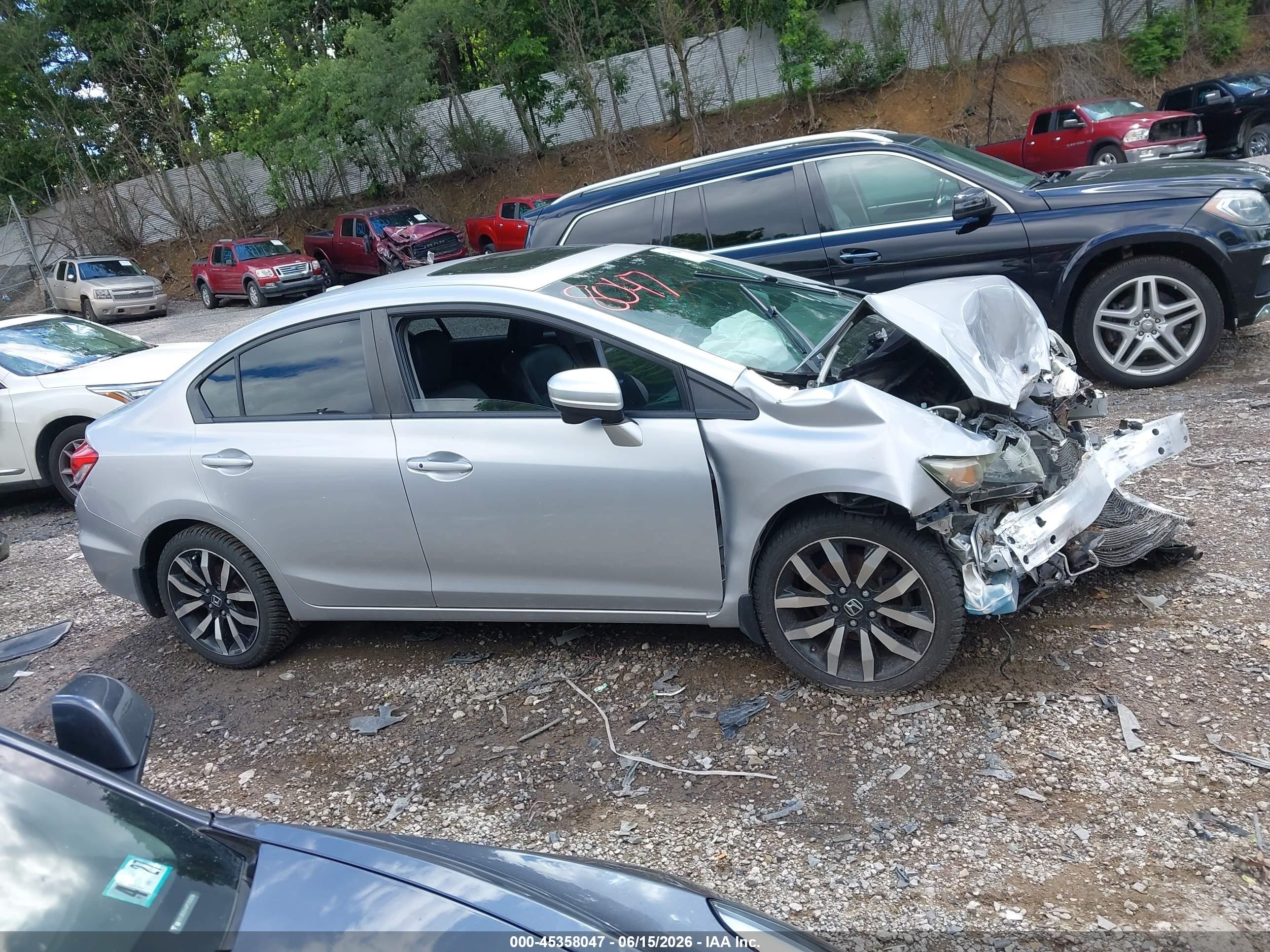 2014 Honda Civic Ex-l Silver vin: 19XFB2F95EE253707