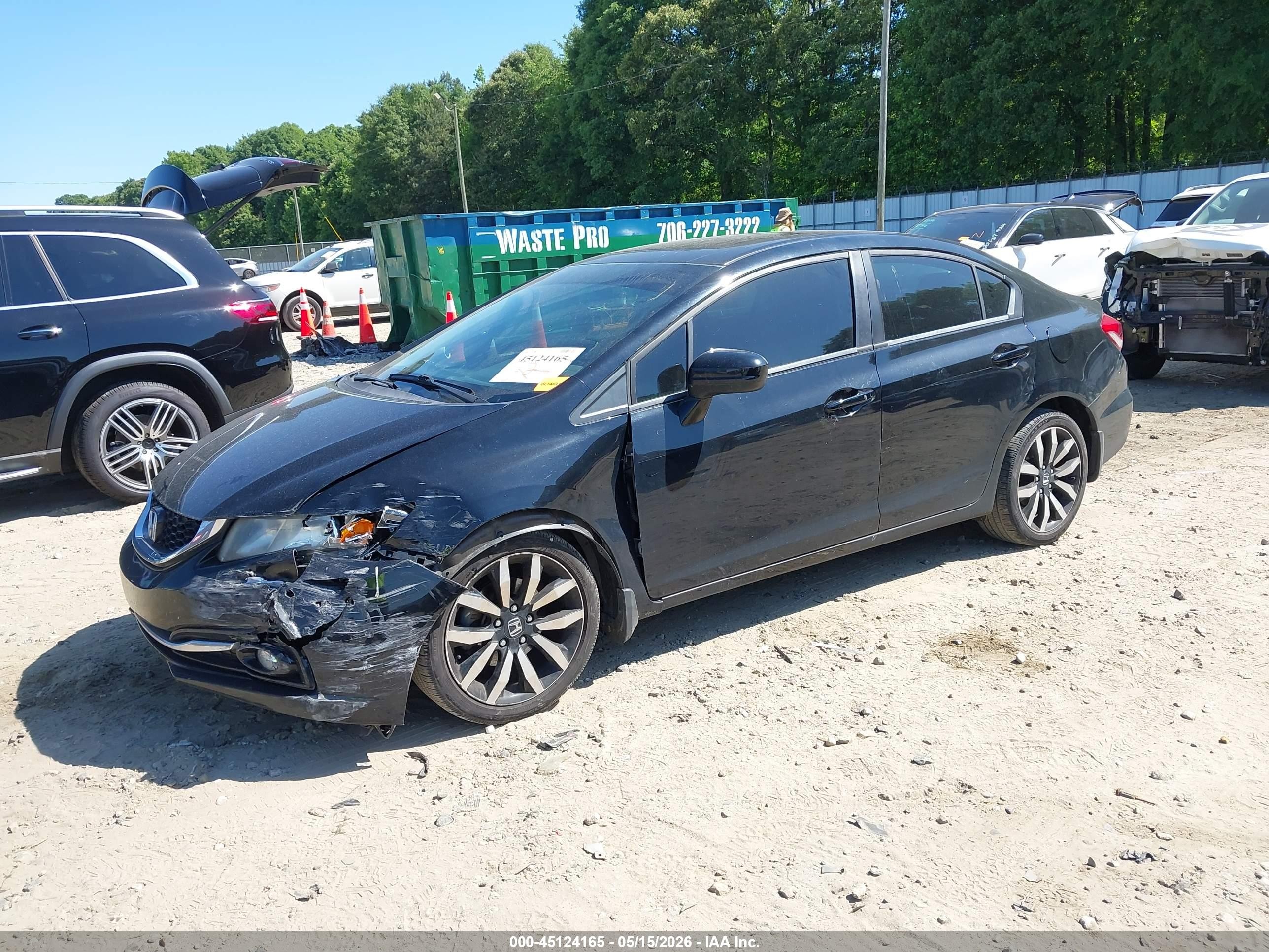 2015 Honda Civic Ex-l Black vin: 19XFB2F95FE010254