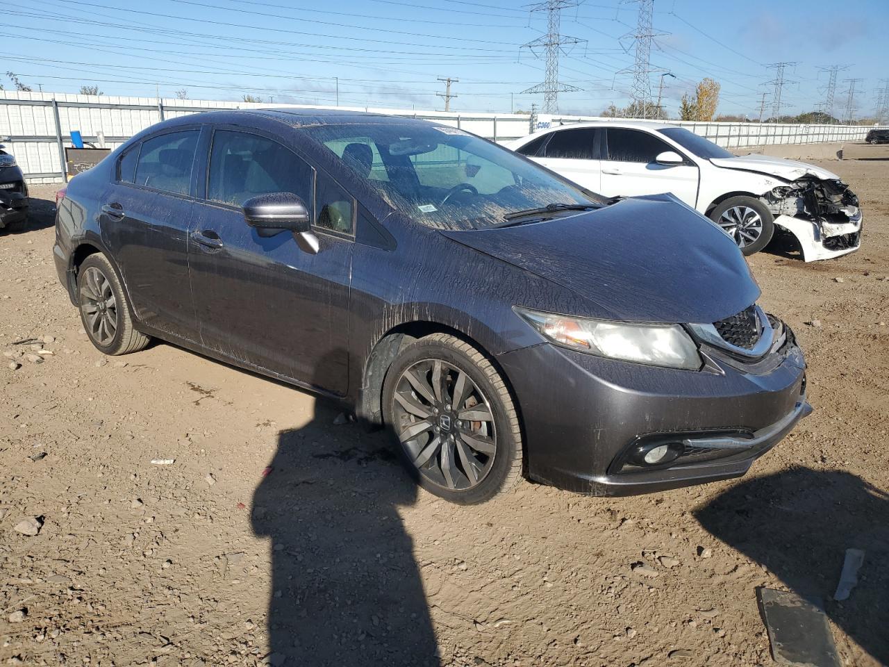 2015 Honda Civic Exl Gray vin: 19XFB2F95FE061902