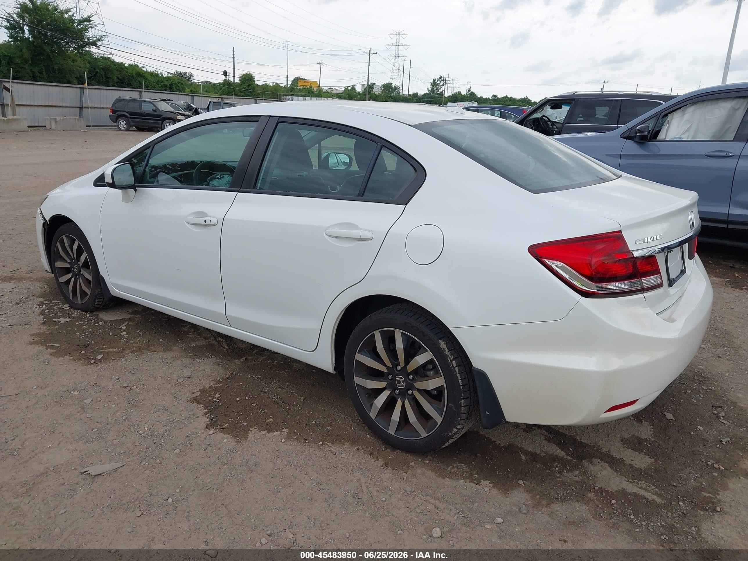 2015 Honda Civic Ex-l Белый vin: 19XFB2F95FE090655