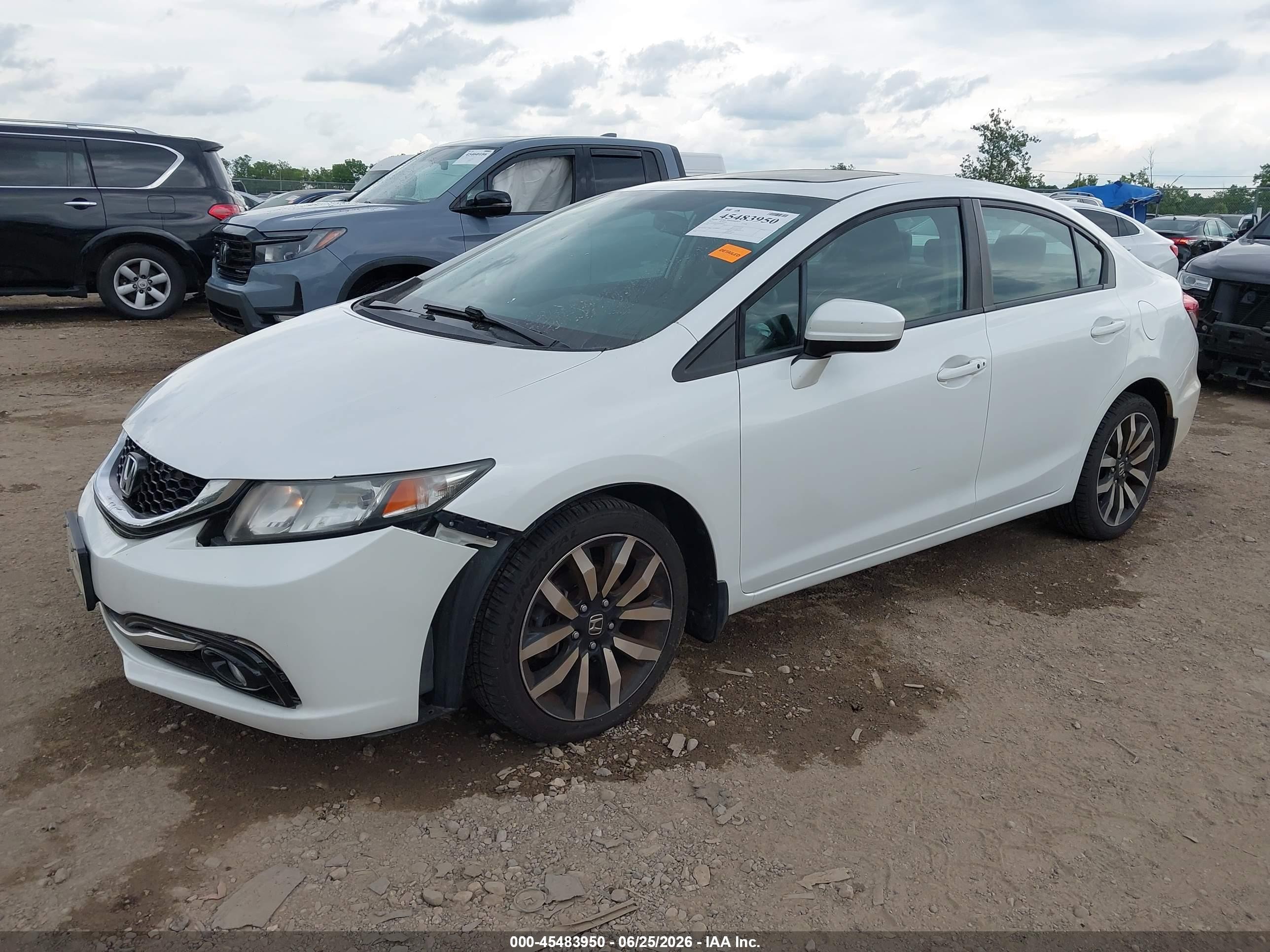 2015 Honda Civic Ex-l Белый vin: 19XFB2F95FE090655