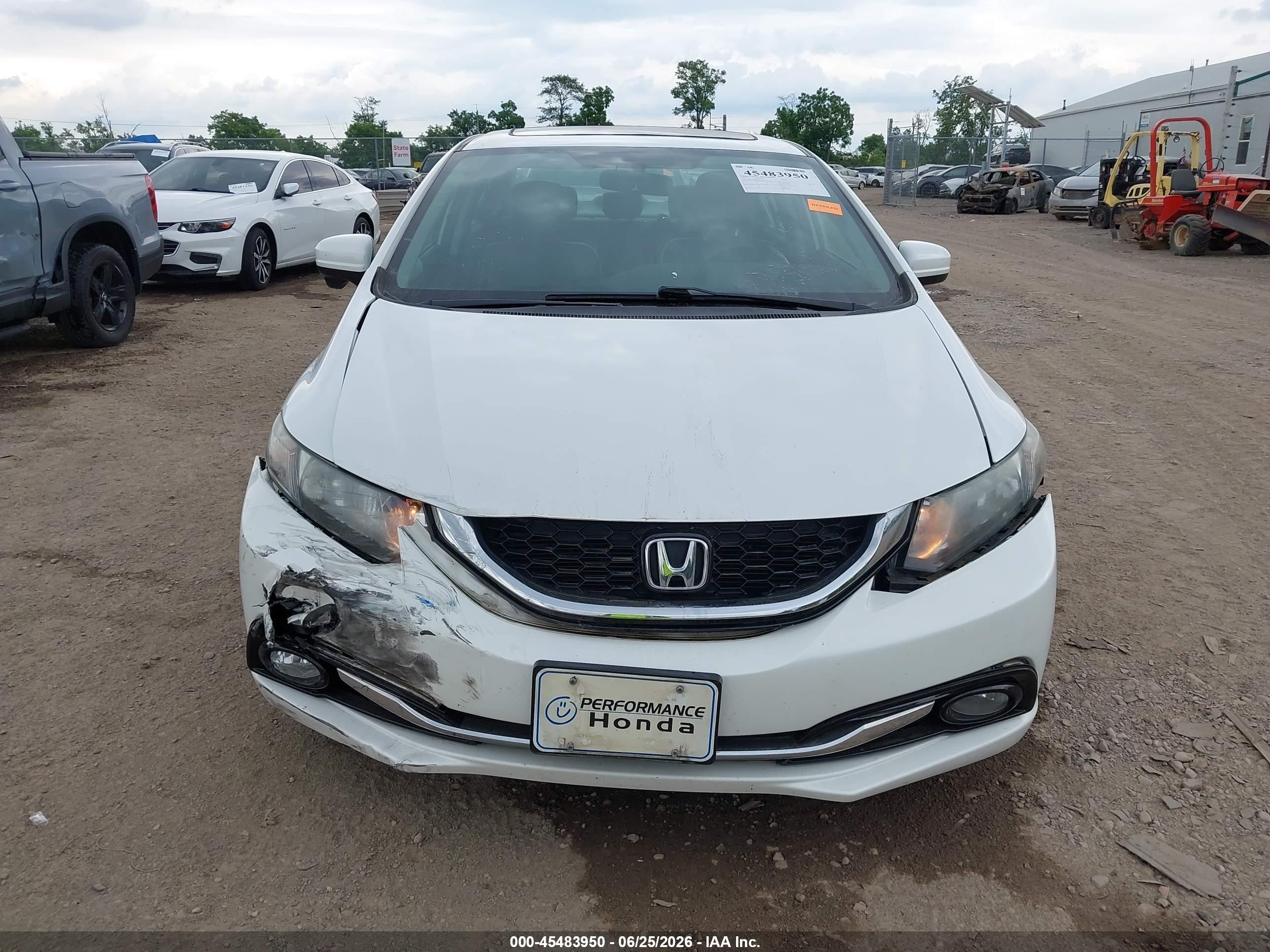 2015 Honda Civic Ex-l Белый vin: 19XFB2F95FE090655