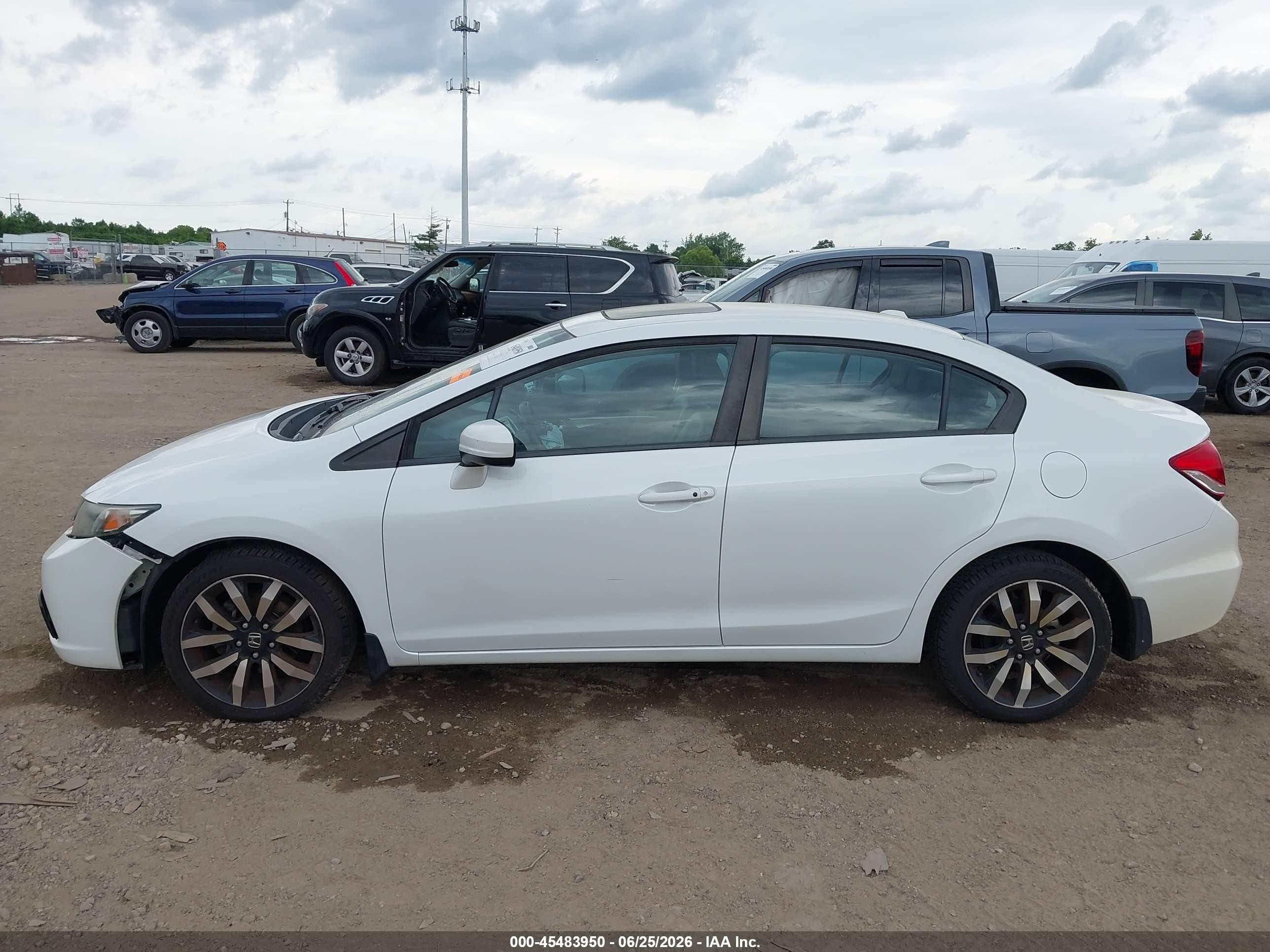 2015 Honda Civic Ex-l Белый vin: 19XFB2F95FE090655