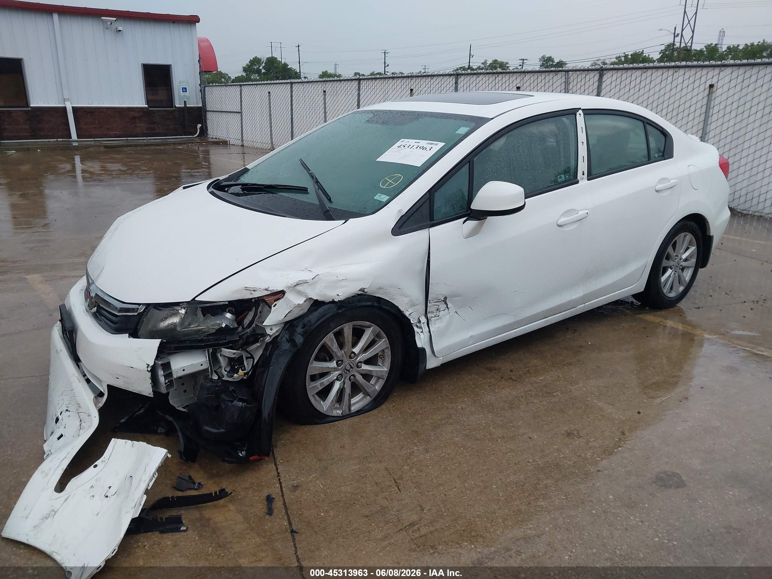 2012 Honda Civic Ex-l White vin: 19XFB2F96CE006760