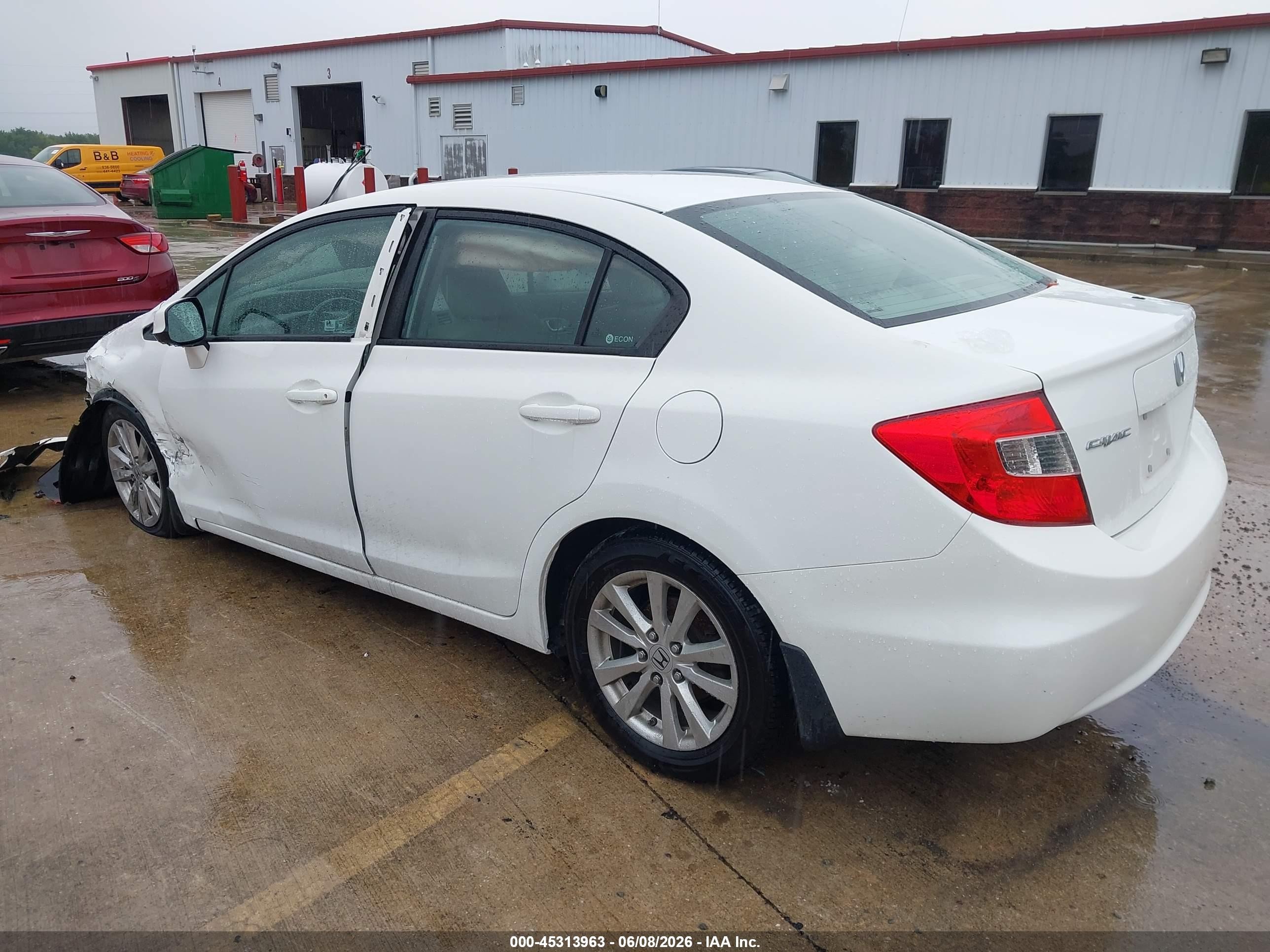 2012 Honda Civic Ex-l White vin: 19XFB2F96CE006760