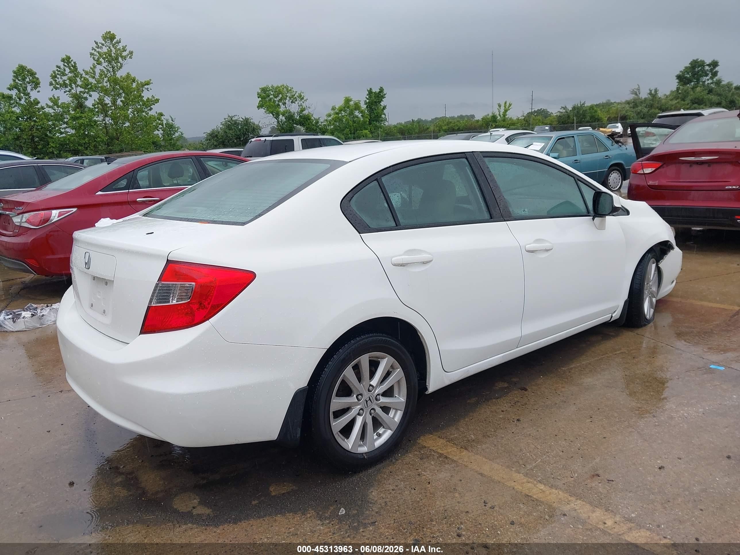 2012 Honda Civic Ex-l White vin: 19XFB2F96CE006760