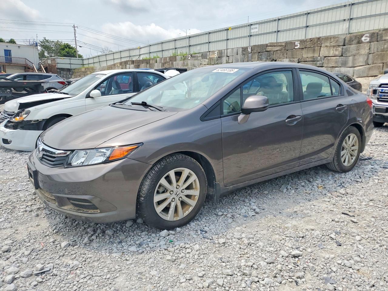 2012 Honda Civic Exl Brown vin: 19XFB2F96CE018164