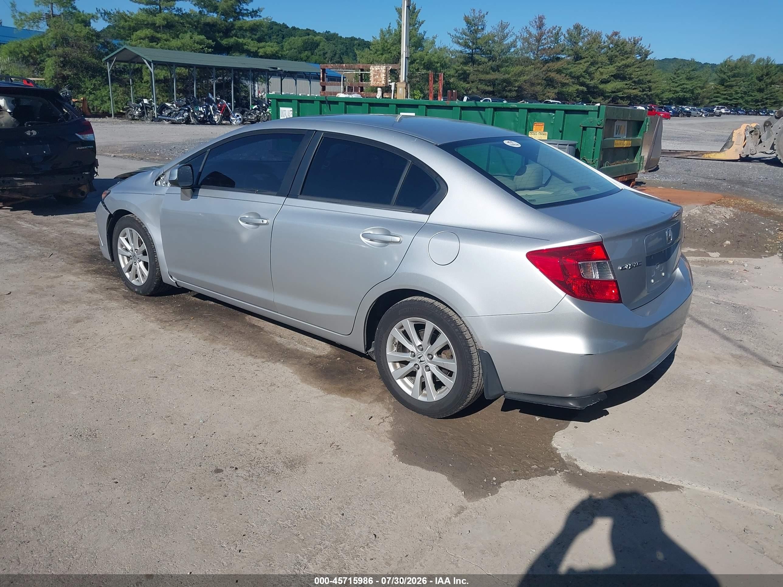 2012 Honda Civic Ex-l Silver vin: 19XFB2F96CE033912