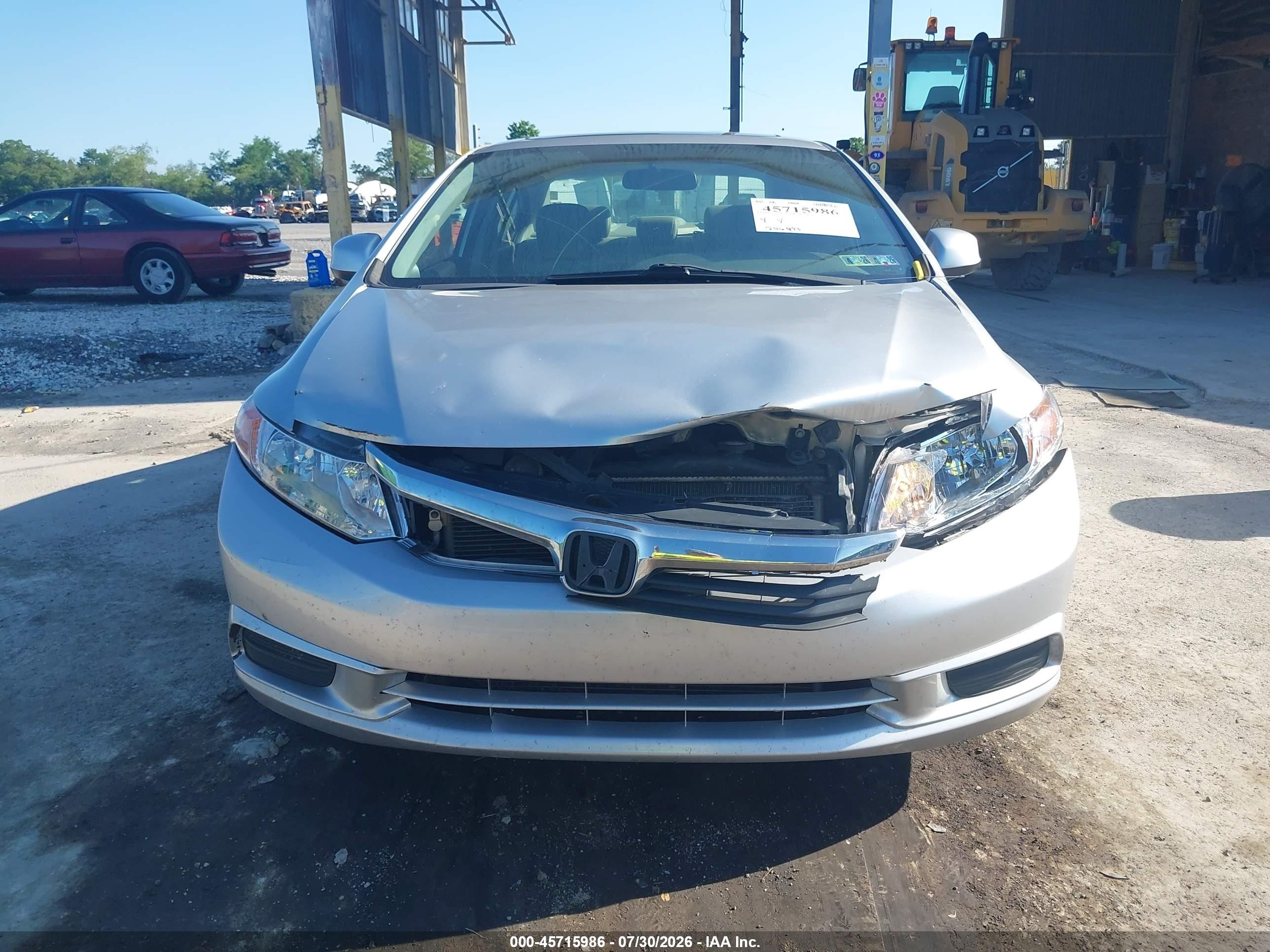 2012 Honda Civic Ex-l Silver vin: 19XFB2F96CE033912