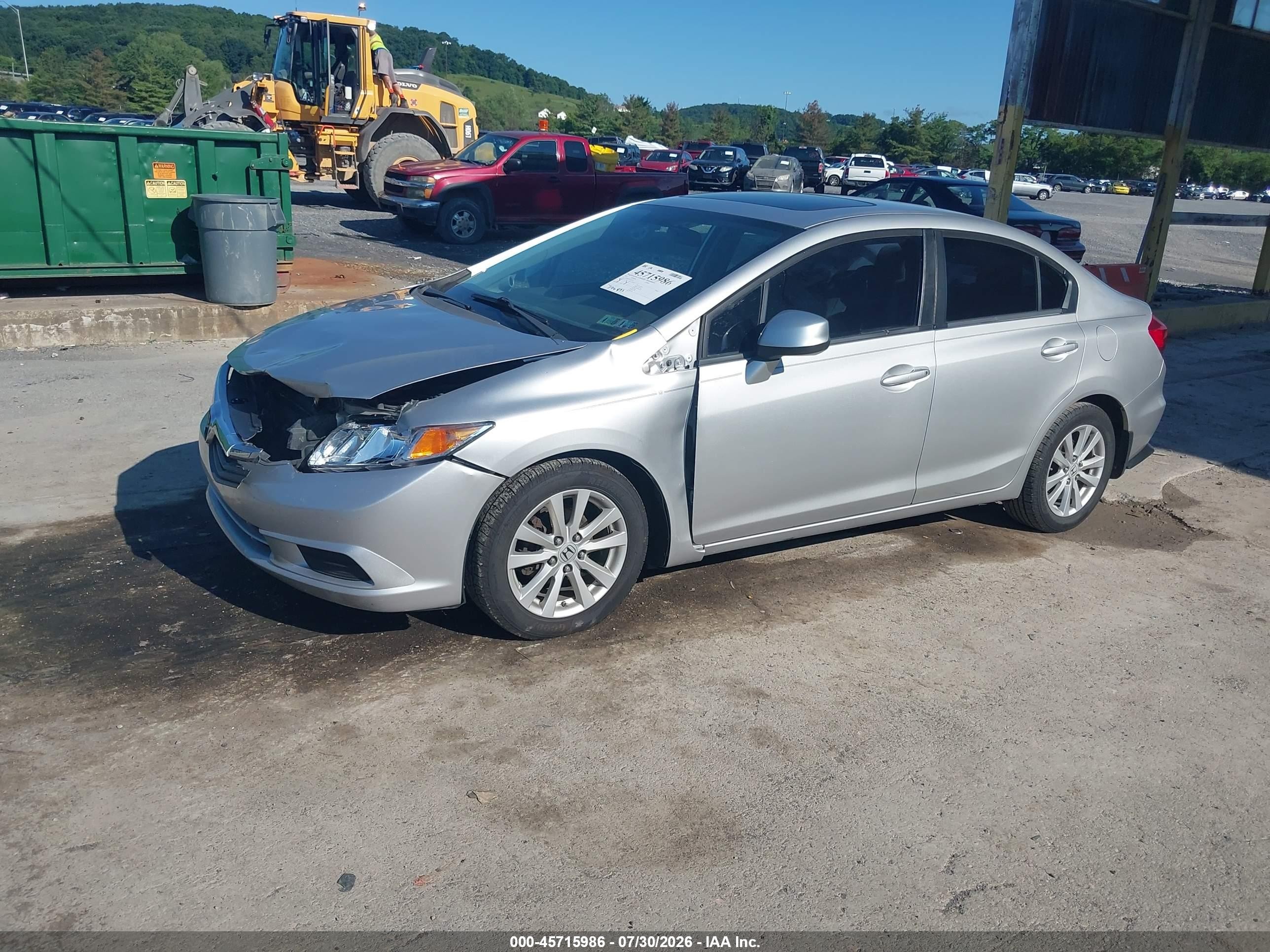 2012 Honda Civic Ex-l Silver vin: 19XFB2F96CE033912